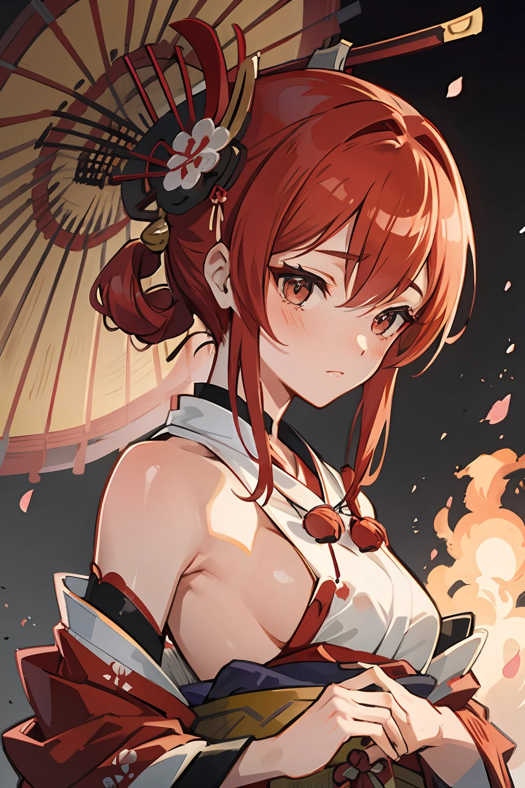 Enter the world of Ukiyo-e, a traditional Japanese art style, with an incredibly detailed depiction of a red-haired girl. Explore the delicate lines and intricate patterns of this style, showcasing her beautiful eyes and face in a highly detailed manner. Use Octane rendering to achieve a smooth and captivating effect, while maintaining the essence of Ukiyo-e's aesthetic. Imagine this artwork as an extremely detailed CG Unity wallpaper, capturing the attention of art enthusiasts on various platforms.