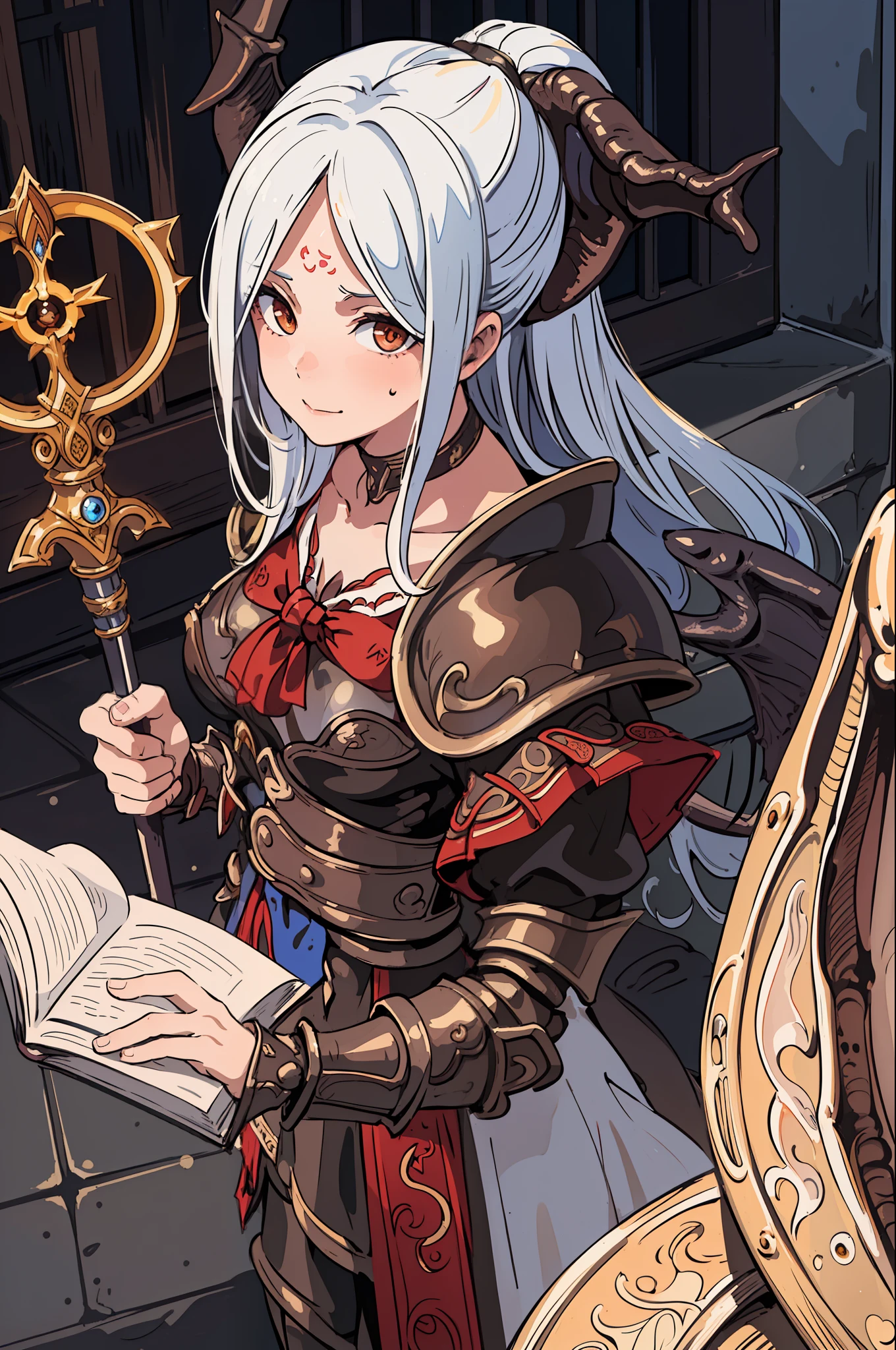 1girl, close-up, intricate details, (Diablo 4 Sorceress:1.4), Messy Hair, (Mythical Armor:1.2), Hell, Big, Curvy Girl But Fit, Staff in Her Hand, from behind