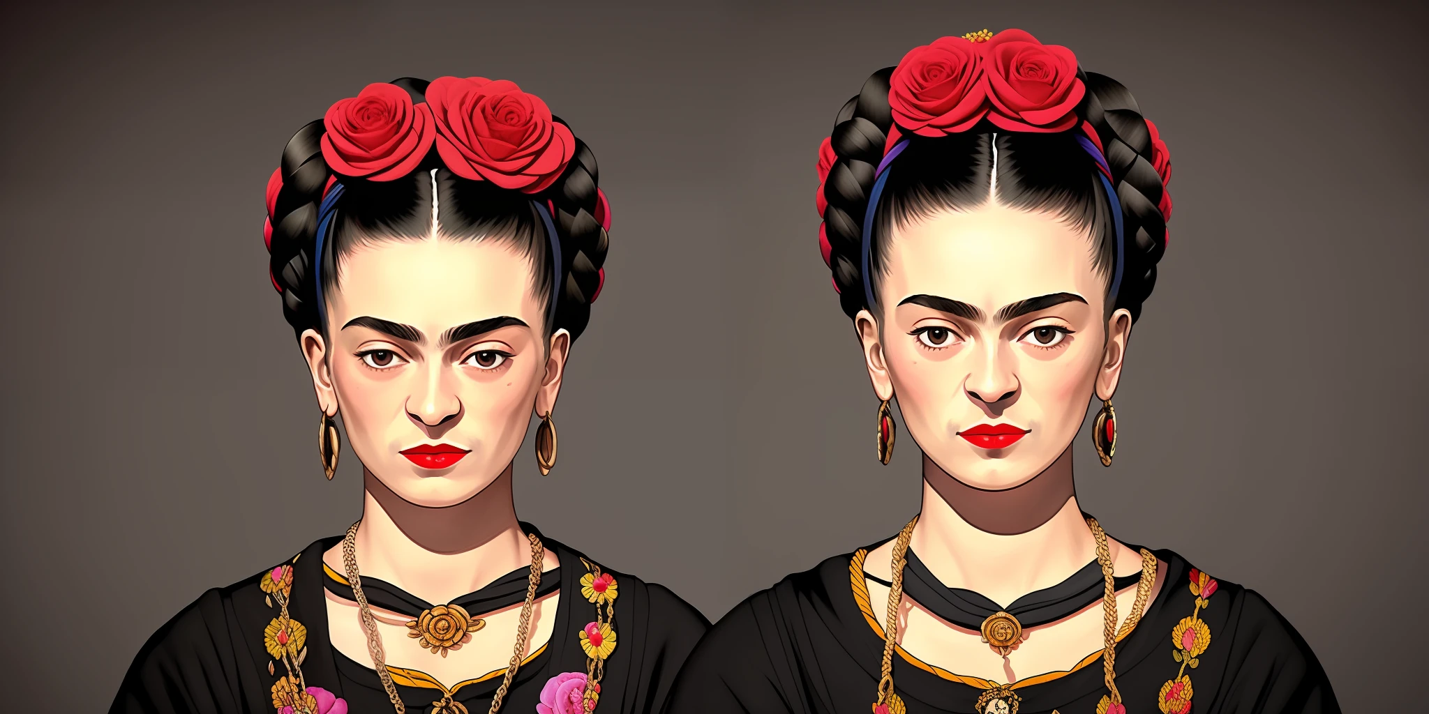 Frida Kahlo Cartoon Black Clothing