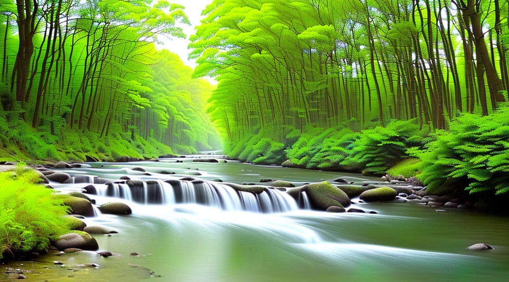 background, forest, river, summer