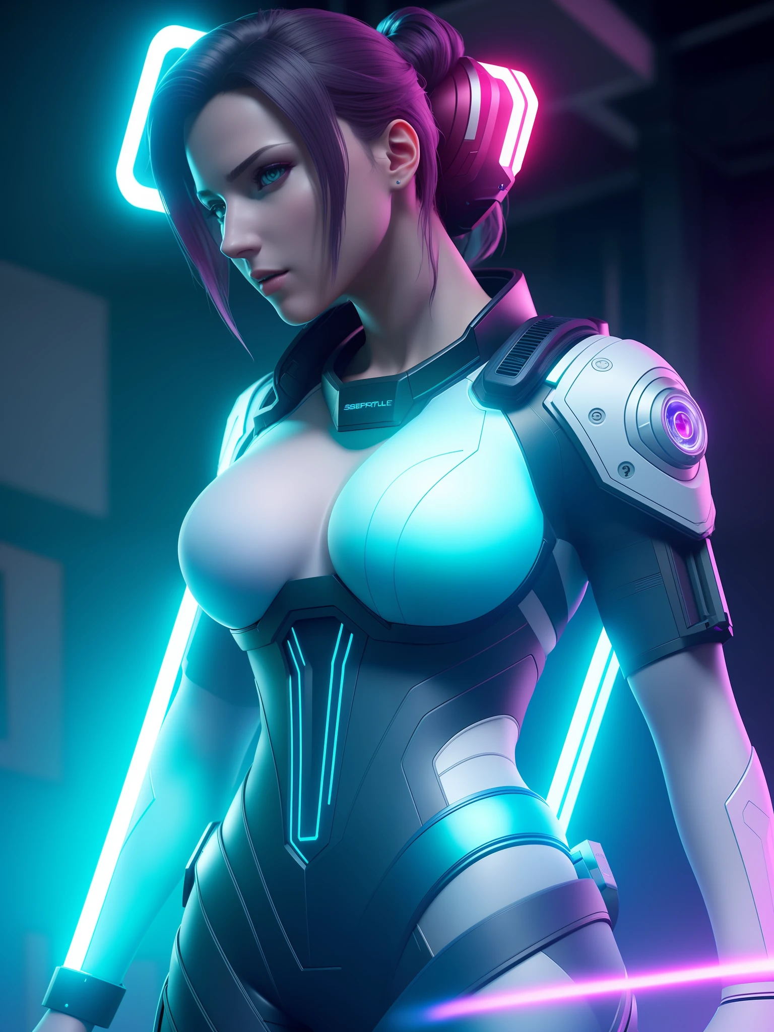 ((Best Quality)), ((Masterpiece)), (Detailed: 1.4), 3D, An Image of a Beautiful Cyberpunk Woman,HDR (High Dynamic Range),Ray Tracing,NVIDIA RTX,Super-Resolution,Unreal 5,Subsurface Dispersion, PBR Texture, Post-processing, Anisotropic Filtering, Depth of Field, Maximum Clarity and Sharpness, Multilayer Textures, Albedo and Specular Maps, Surface Shading, Accurate Simulation of Light-Material Interaction, Perfect and Muscular Proportions, Octane Render, Two-Tone Lighting,Wide Aperture,Low ISO,White Balance,Rule of Thirds,8K RAW,CircuitBoardAI, Neon