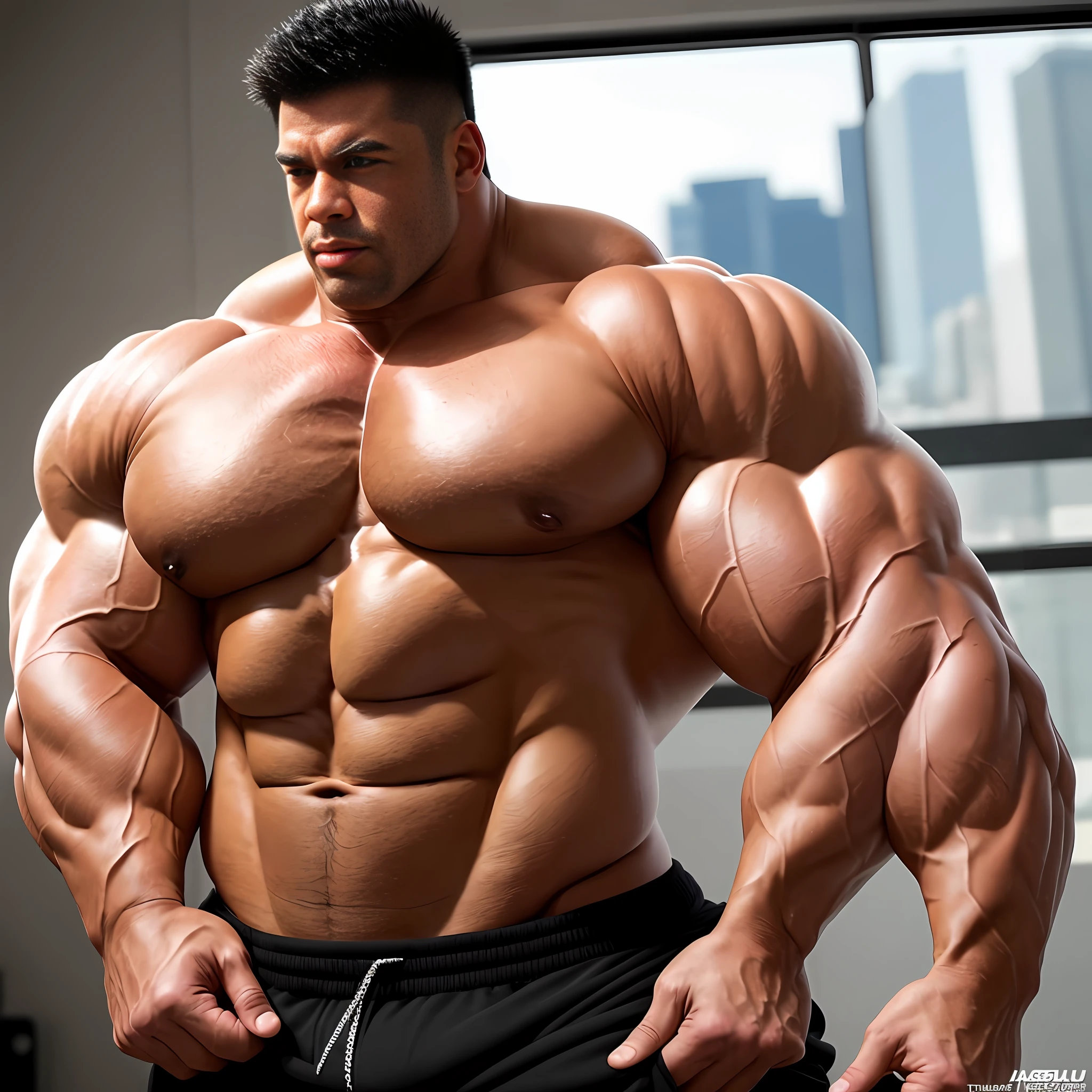 1 person photoshoot, Solo, a waist up photo of 1 man posing for a picture, a screenshot by Tadashi Nakayama, tumblr, massurrealism, absurdly massive physique, massive muscles, big muscle, exaggeratedly large physique, very beautiful. big muscles, huge muscles, big muscles, large muscles, extreme muscles, powerful and huge, bulging muscles, extremely muscular, hyper muscles, beautiful, handsome, 1 person, huge muscles, extremely wide shoulders, humongous deltoids, enormous chest