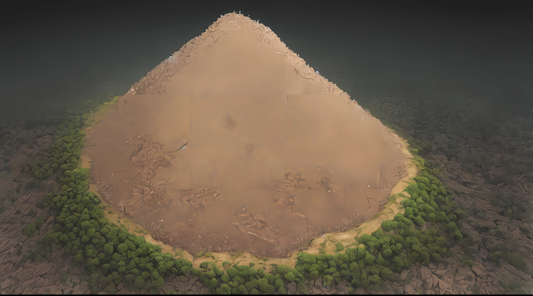 a mountain of ants, aerial view, fantasy, hyperrealism, 4k