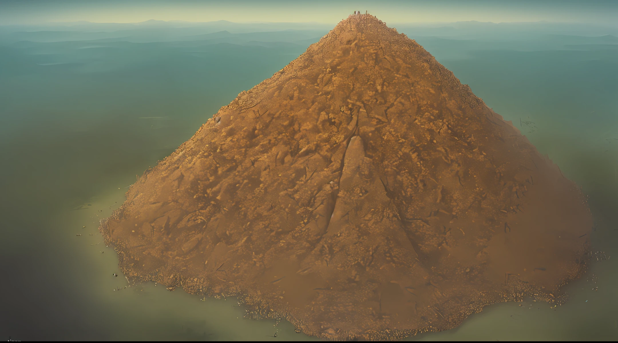 a mountain of ants, aerial view, fantasy, hyperrealism, 4k