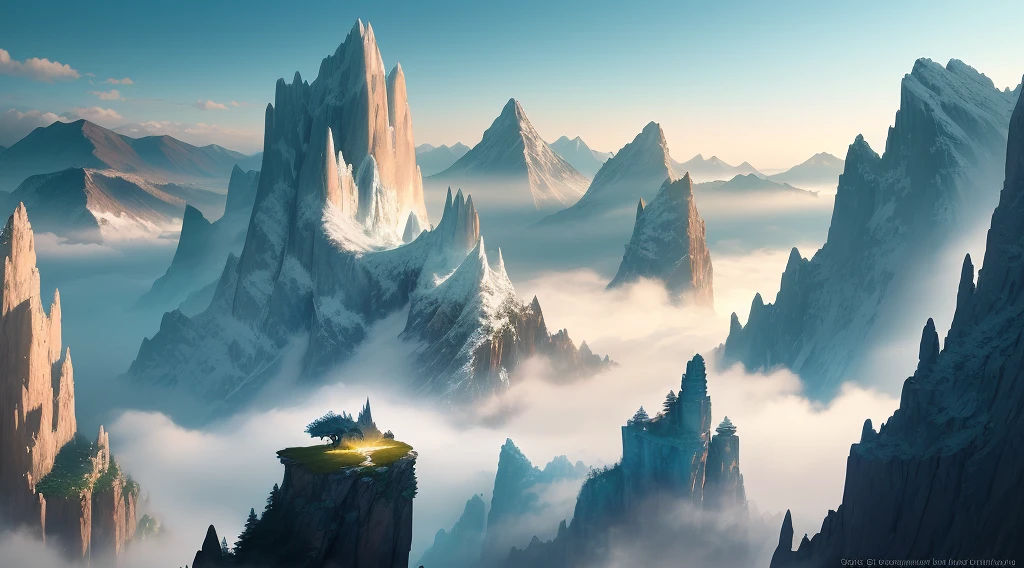 Behold Dragon's Peak, a towering mountain range veiled in a mysterious mist that wraps around its peaks like a cloak. The mountains rise majestically, their rugged slopes and jagged peaks reaching towards the sky. The air is tinged with an electric energy, hinting at the ancient power that resides within.
As you approach Dragon's Peak, the mist thickens, obscuring your view and heightening the sense of anticipation. Shadows dance and swirl within the fog, as if ethereal creatures are watching from unseen realms. The atmosphere is heavy with the presence of mythical beasts, their primal roars echoing through the valleys.
Amongst the mist, you catch glimpses of colossal dragon silhouettes, their scales gleaming with an otherworldly iridescence. Some soar through the air with grace, their wings spanning vast distances, while others perch atop towering cliffs, surveying their domain with fiery eyes.
The landscape surrounding Dragon's Peak is both awe-inspiring and treacherous. Waterfalls cascade down sheer cliffs, their pristine waters crashing into crystal-clear pools below. Dense forests teem with fantastical creatures, from playful sprites to elusive unicorns. Ancient ruins, remnants of a forgotten civilization, dot the valleys, holding secrets and untold stories.
As an artist, you have the opportunity to capture the enigmatic essence of Dragon's Peak. Let your imagination take flight as you paint, draw, or sculpt this mythical landscape. Convey the mist-shrouded mountains, the presence of ancient dragons, and the ethereal beauty that lingers in every crevice. Immerse yourself in the magic and wonder of Dragon's Peak, creating a piece of art that transports viewers to a world where legends come alive.