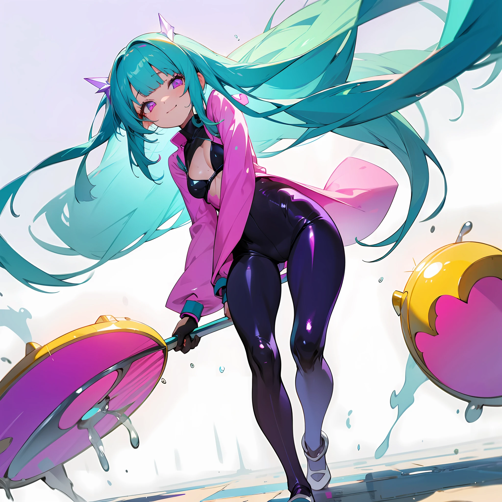 perfect anatomy, 1girl, solo, mememe, long hair, aqua hair, blunt bangs, pink eyes, micro blue bikini, purple sleeves, purple tights, full body, walking in public, smiling, bikini, beautiful, masterpiece, very shiny body, bright colors, simple background, perfect lighting, perfect shadows, perfect eyes, perfect hair, perfect body, looking at the viewer, wet, heart-shaped pupils, standing, slim, wet, best quality, detailed image, colorful, gorgeous body, hourglass body, incredibly shiny body, one girl, one character, solo, 1girl, beautiful, masterpiece, detailed image, colorful, detailed face, perfect lighting, perfect shadows, perfect eyes, girl focus, perfect hair, pupils of different colors, flawless face, shiny body, 1girl, solo, center focus, sweat, wet, heart-shaped pupils, incredibly shiny body