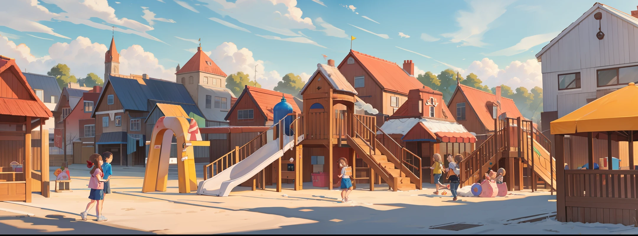 massive playground filled with cakes and sweets