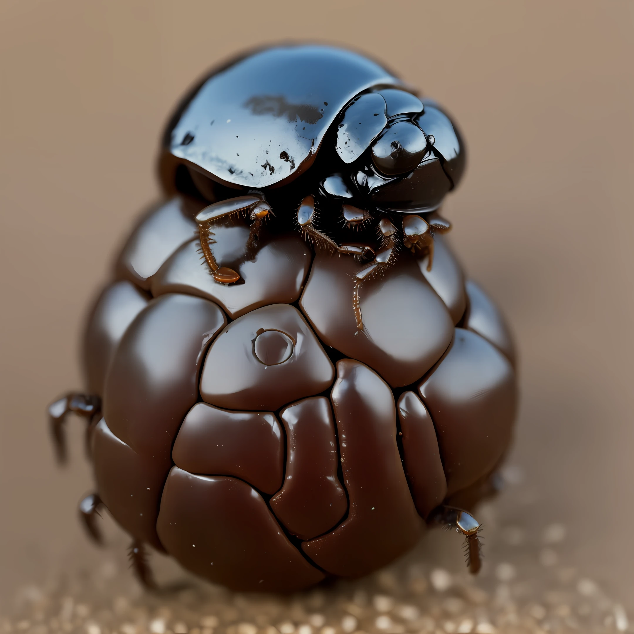 a dung beetle with its dung ball