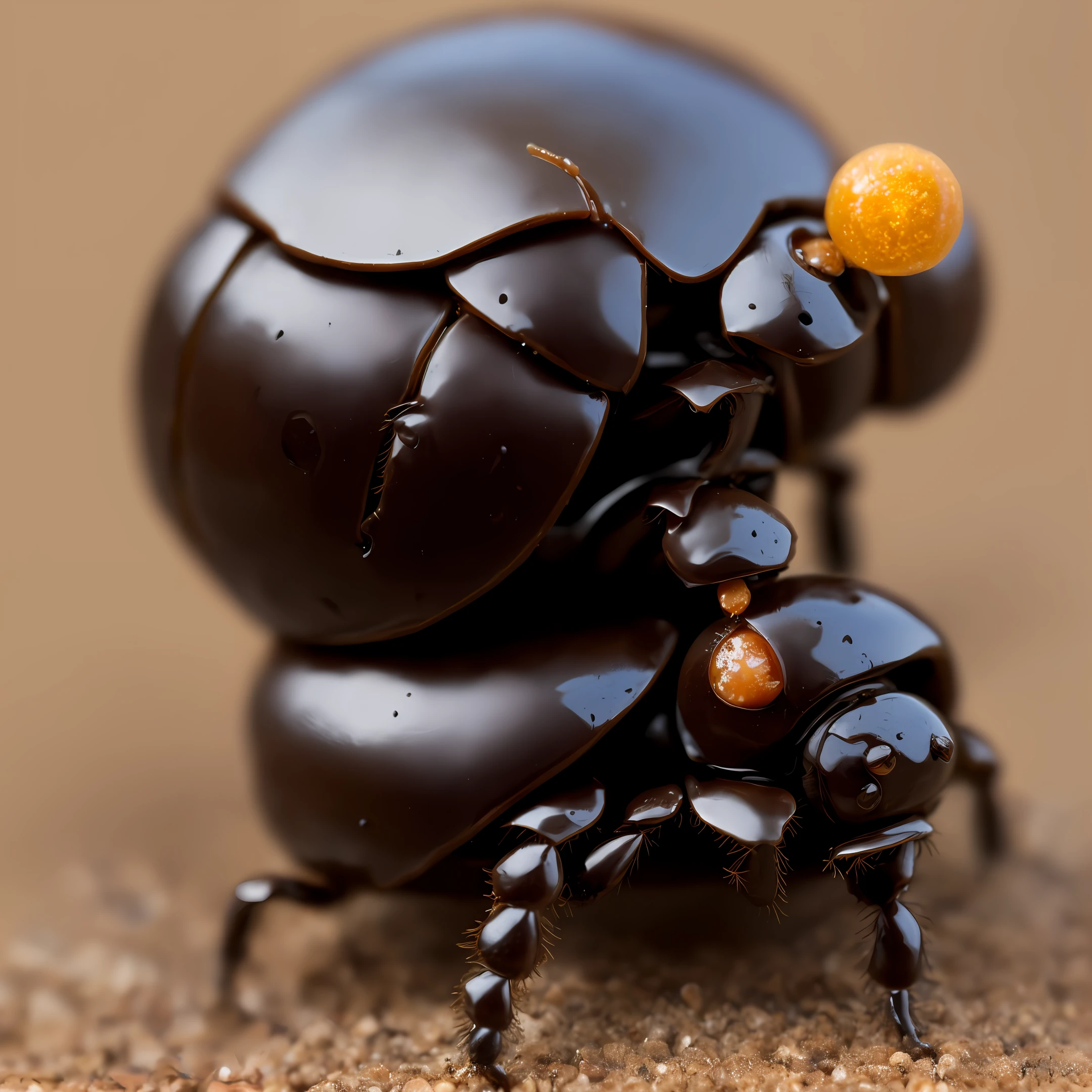 a dung beetle with its dung ball