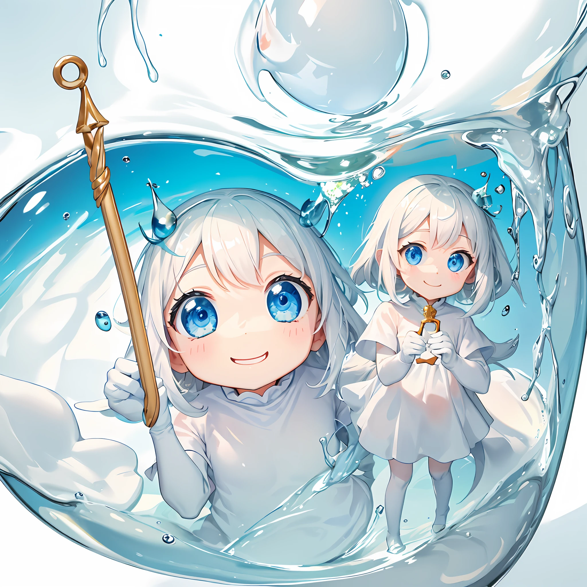 glass of bobba with some white cream,have two little hands,smile face cartoon,big shiny eyes,stick waver on it,fantasy,4k,HDR,upscales