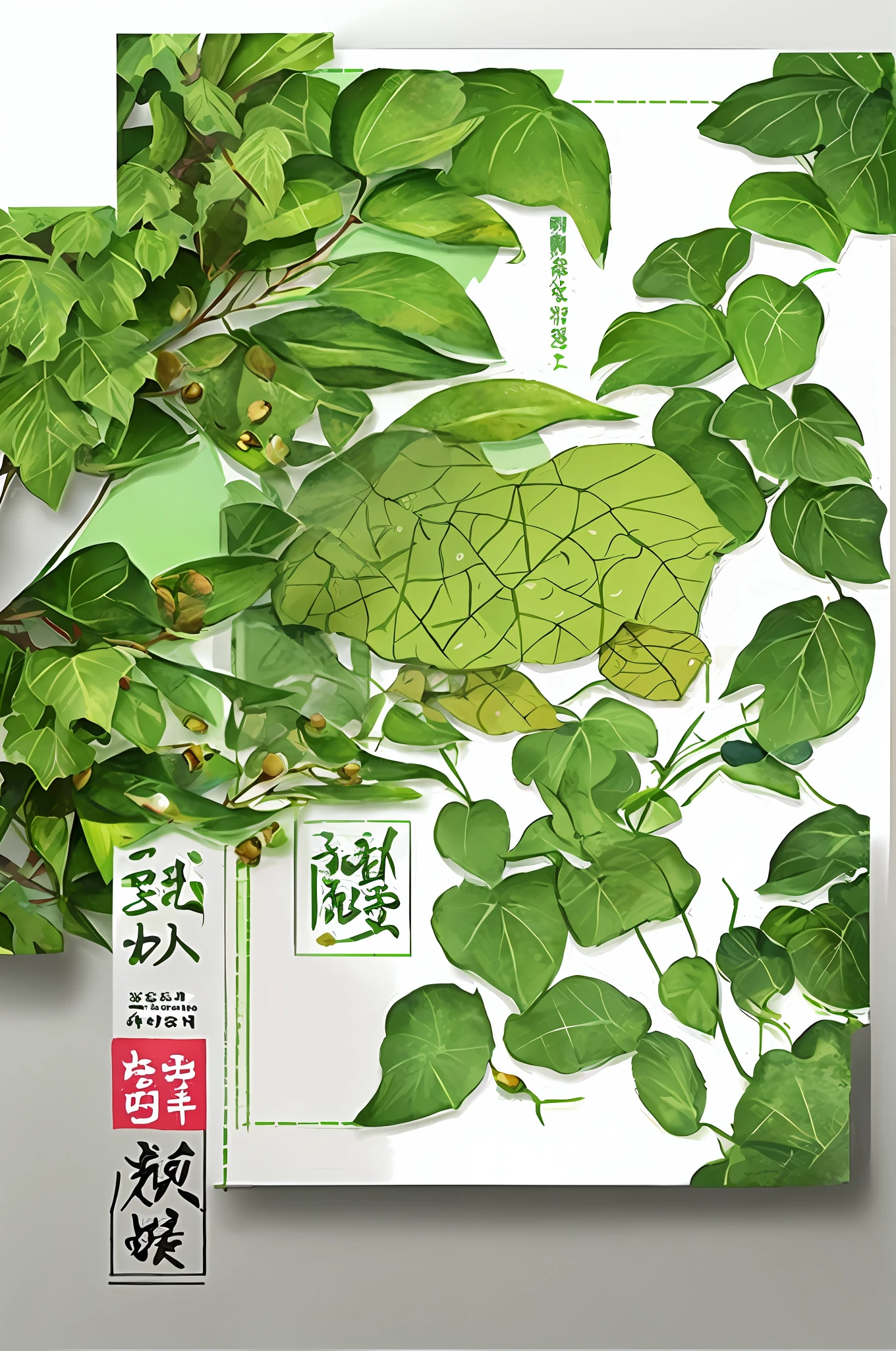 Poster close-up with mung bean, kudzu pictures, poster design, poster style, poster illustration, plant poster, illustration poster, book cover design, japan inspired poster, poster, poster artwork, poster art style, poster, art cover, Chinese watercolor style, book illustration, creative book cover, graphic design poster, poster; Summer, digital illustration poster