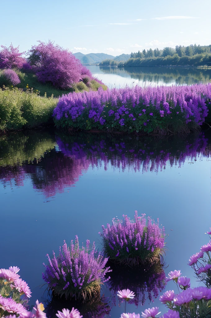 perfume on lake, plant explosion effect, scene, 35mm, product image, fashion style, blue-violet tone, 3d rendering, bright view --ar 3:4 --q 2 --v 5 --s 750, still life photo in background, 2020s Still life painting