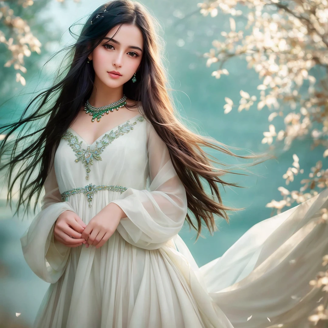 Keywords: high quality, masterpiece, masterpiece, exquisite facial features, divine bird, angel, super invincible beauty, delicate hair faceting, delicate eye faceting, messy hair, delicate colored hair, peerless beauty, 4K picture quality, brilliant light and shadow, Tyndall effect, halo, messy hair, delicate clothes, chains, feathers, unkempt hair, beautiful and delicate eyes, girly, charming, dynamic angle, black hair, green eyes, jewel eyes, gorgeous clothes, gorgeous, charming, extremely delicate and beautiful