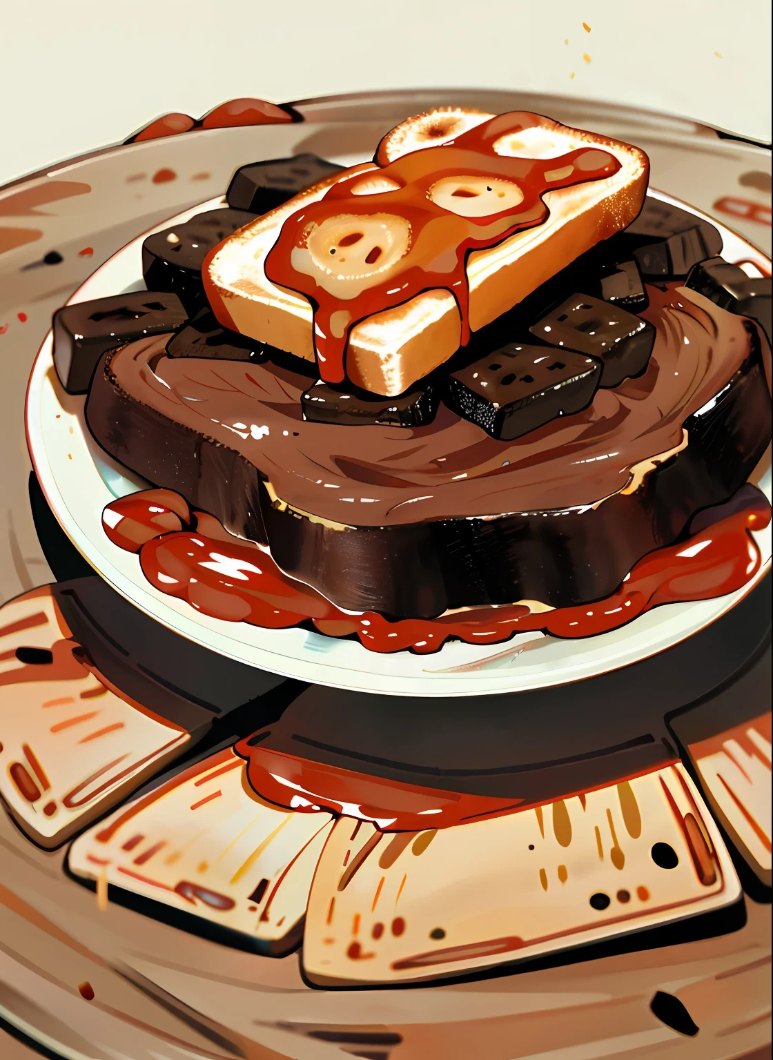 mound of soil with burnt toast on top