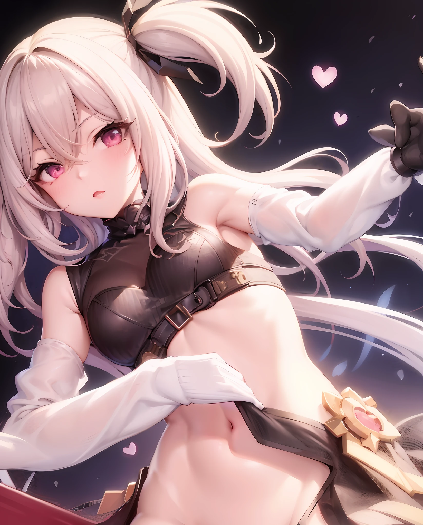 anime girl with long white hair and black top holding a sword, best anime 4k konachan wallpaper, seductive anime girl, from girls frontline, from the azur lane videogame, fine details. girls frontline, azur lane style, characters from azur lane, badass anime 8 k, ayaka genshin impact, of a ramlethal valentine