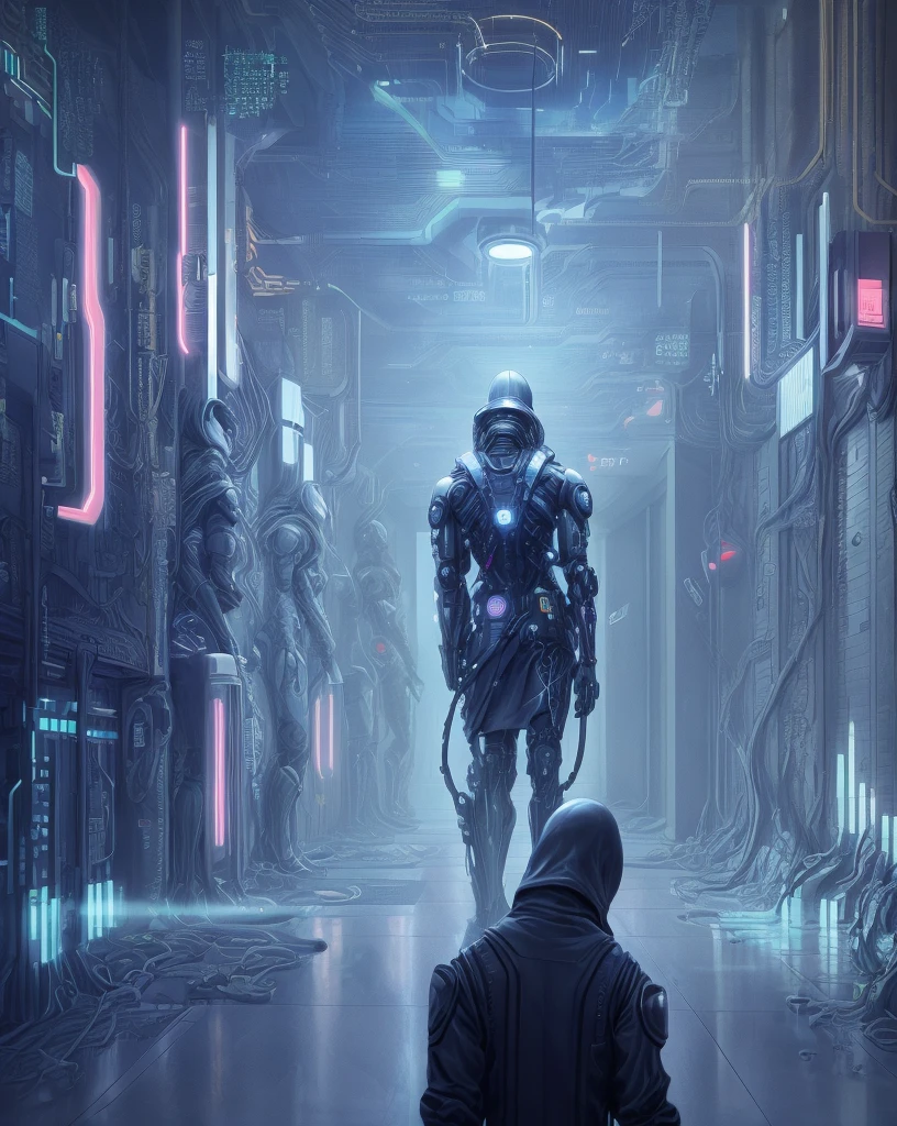the future cyber dystopia,hallway,security