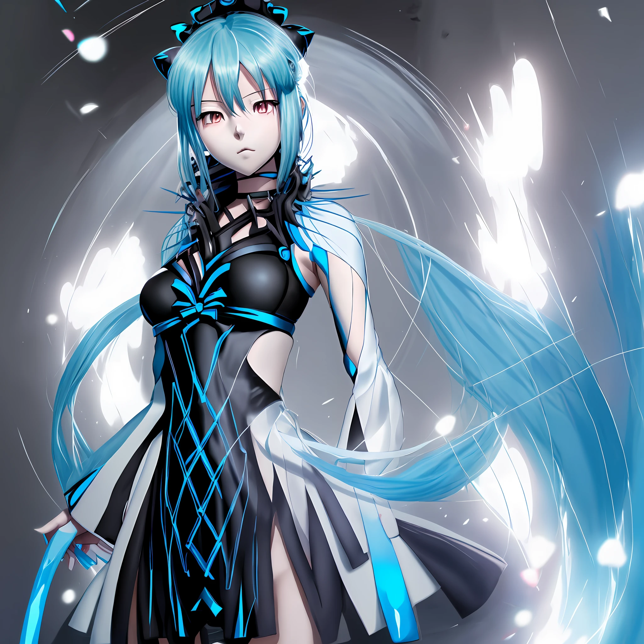 anime girl with blue hair and black, solo, wallpaper anime moe artstyle, seductive anime girl, attractive anime girl, full body portrait of a short!, yandere. tall, an anime girl, anime girl, high quality anime artstyle, anime style 4 k, smooth anime cg art, (anime girl), realistic anime artstyle, small curvy loli