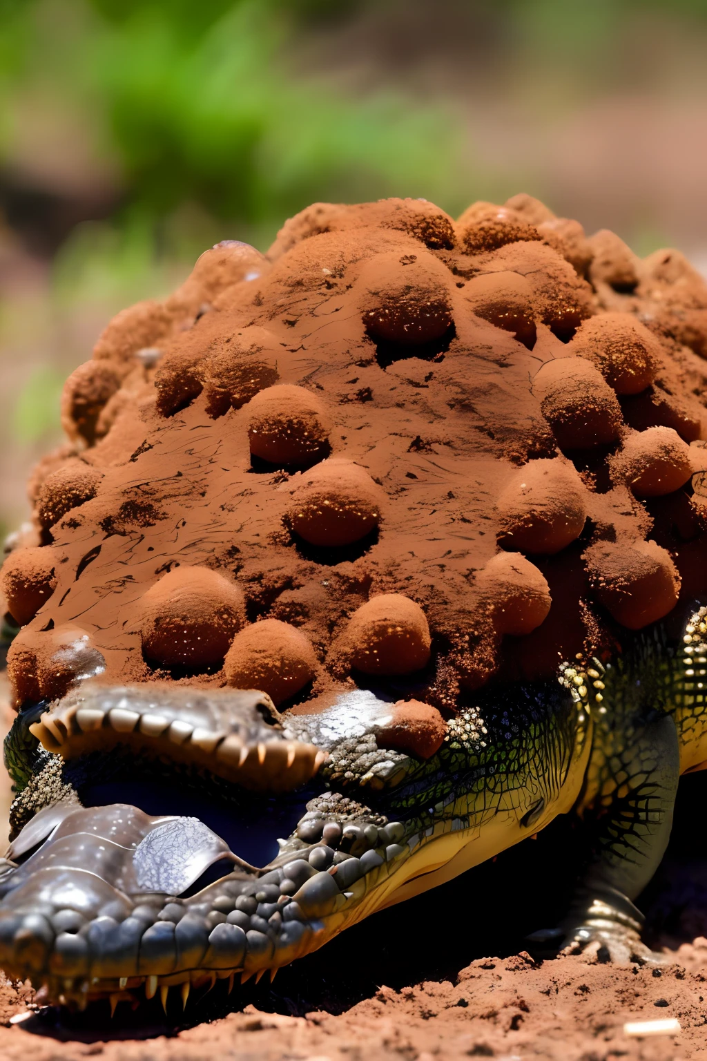 Anthill from the dead head of an alligator