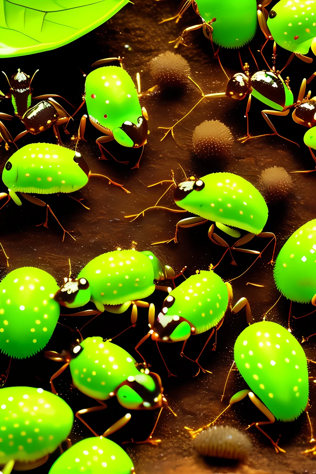 Frog Green Yellow Anthill Forest Ant Colony