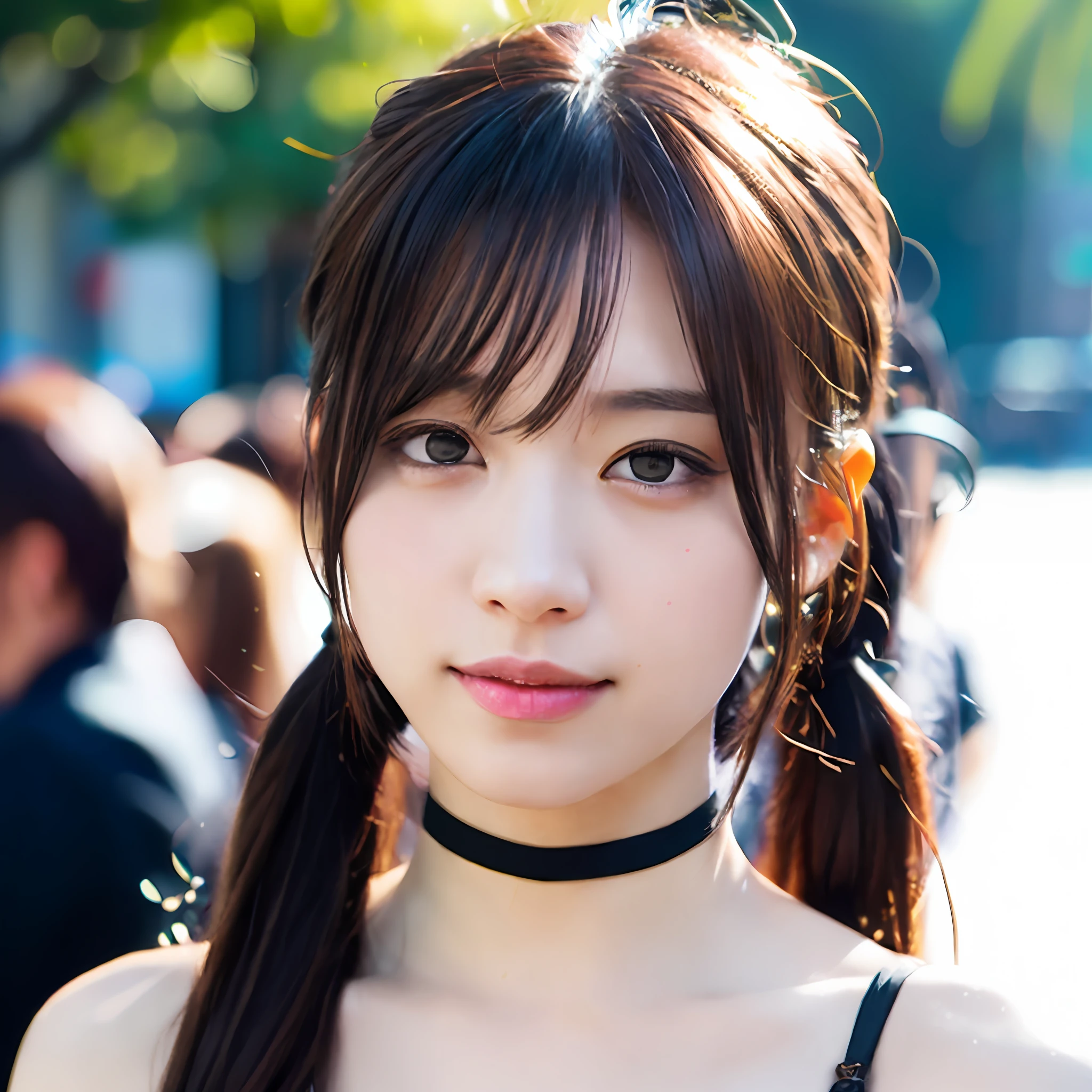 araffe asian woman with a black choker and a black top, portrait of female korean idol, young adorable korean face, beautiful japanese girls face, portrait of jossi of blackpink, lalisa manoban of blackpink, beautiful south korean woman, korean girl, beautiful young korean woman, jinyoung shin, girl cute-fine-face, gorgeous young korean woman