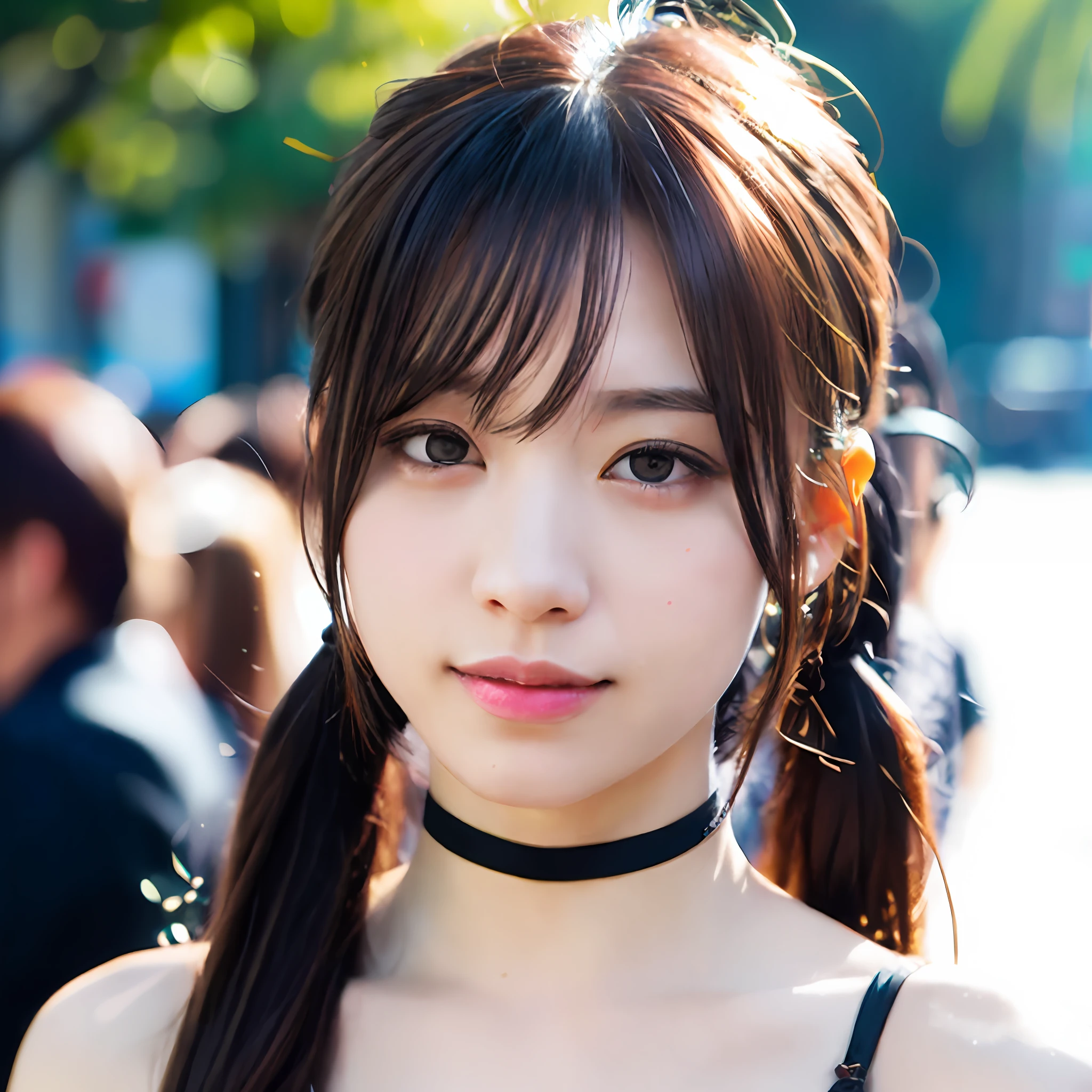 araffe asian woman with a black choker and a black top, portrait of female korean idol, young adorable korean face, beautiful japanese girls face, portrait of jossi of blackpink, lalisa manoban of blackpink, beautiful south korean woman, korean girl, beautiful young korean woman, jinyoung shin, girl cute-fine-face, gorgeous young korean woman