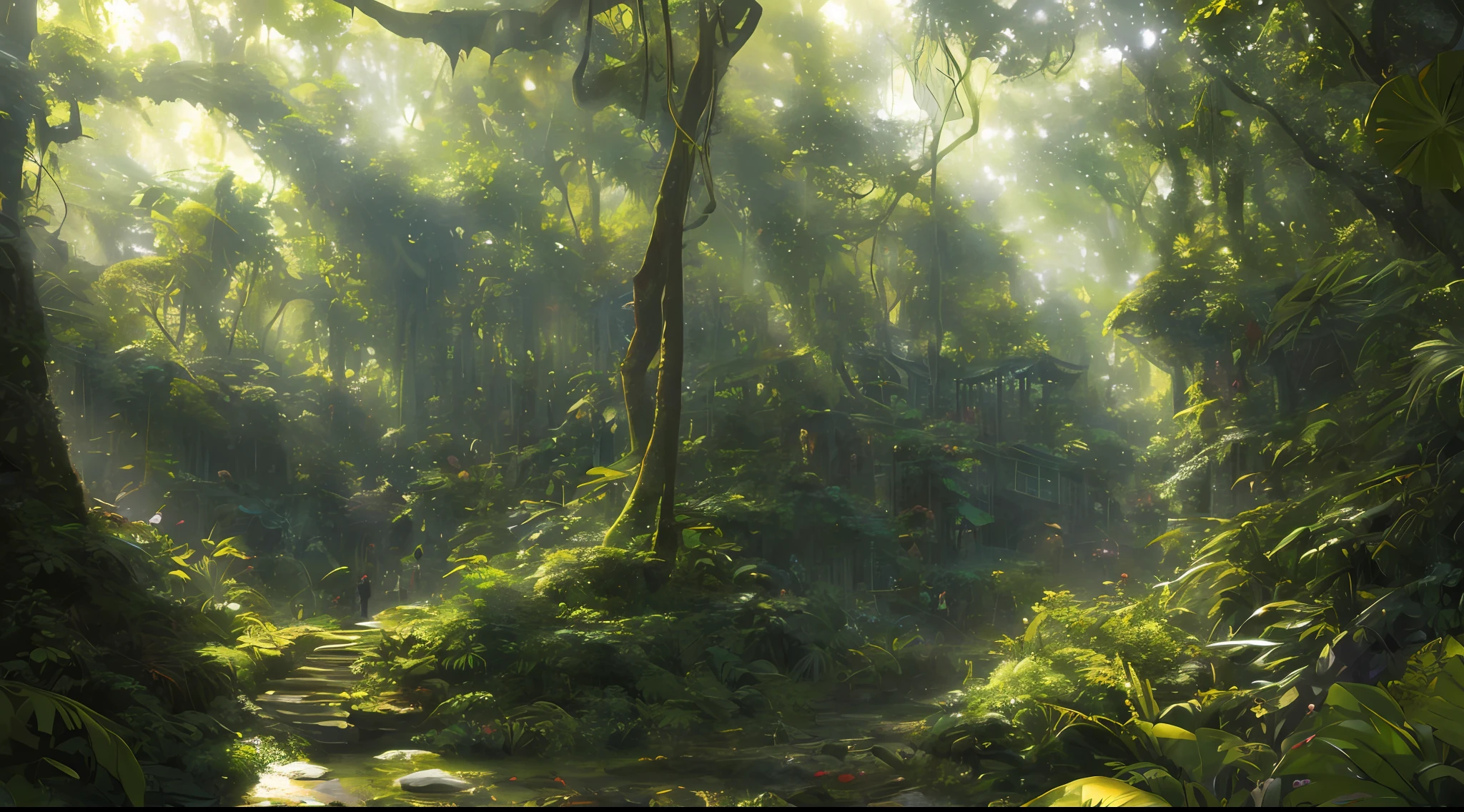 Digital illustration, detailed and intricate, of a dense jungle filled with exotic plants and animals, the sunlight filtering through the canopy creating a dappled effect. In the style of Yoshitaka Amano and Hayao Miyazaki, masterpiece, proportional, detailed, trending on artstation, beautiful lighting, realistic, intricate, award winning, 4k, highest quality
Award-winning, 4K digital painting in the style of Yoshitaka Amano. Detailed and intricate depiction of a zombie apocalypse, masterfully capturing the chaos and drama of the scene. Beautiful lighting and cinematic composition make this piece a true masterpiece, trending on artstation