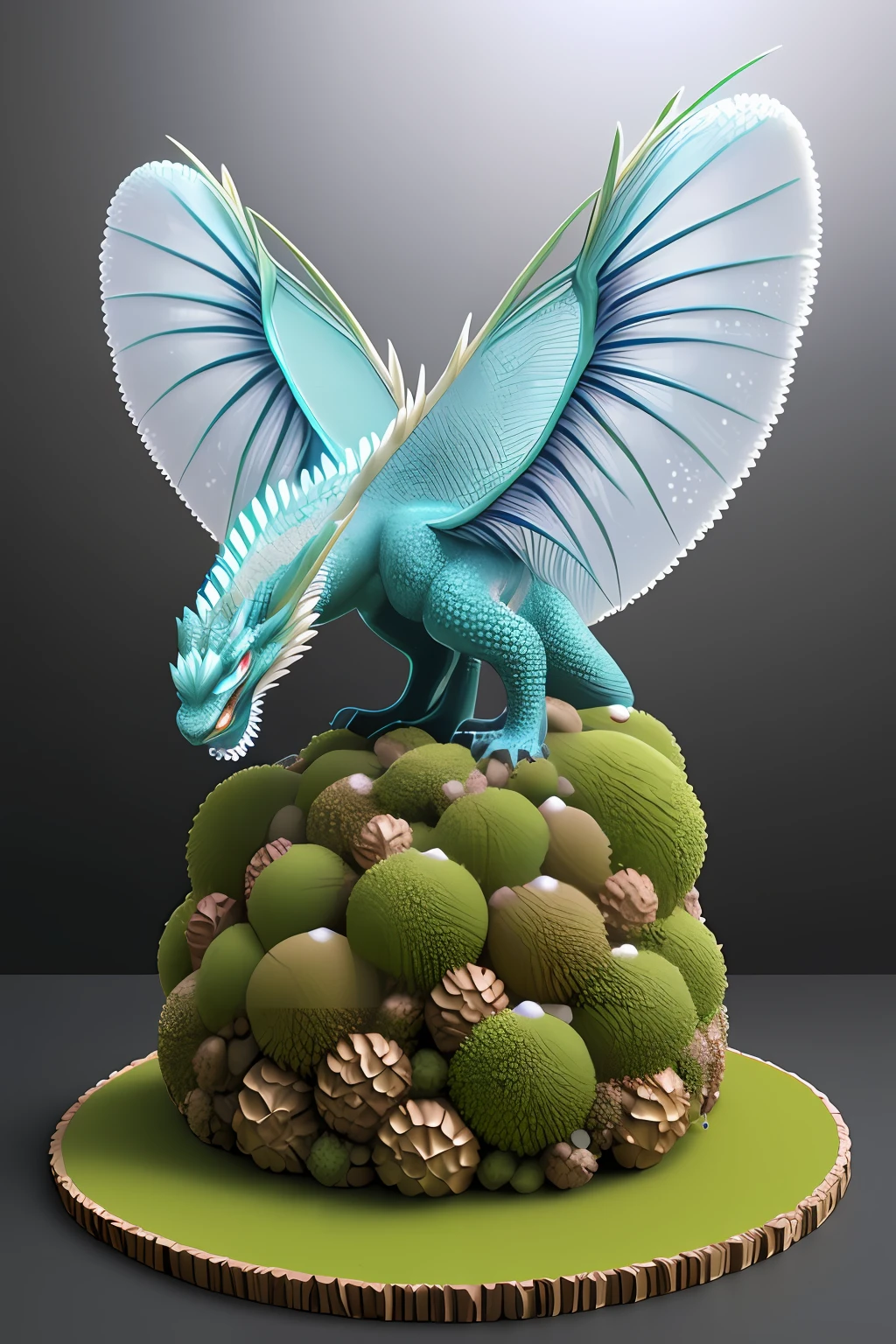 crystal dragon crystal anthill realistic sculpture