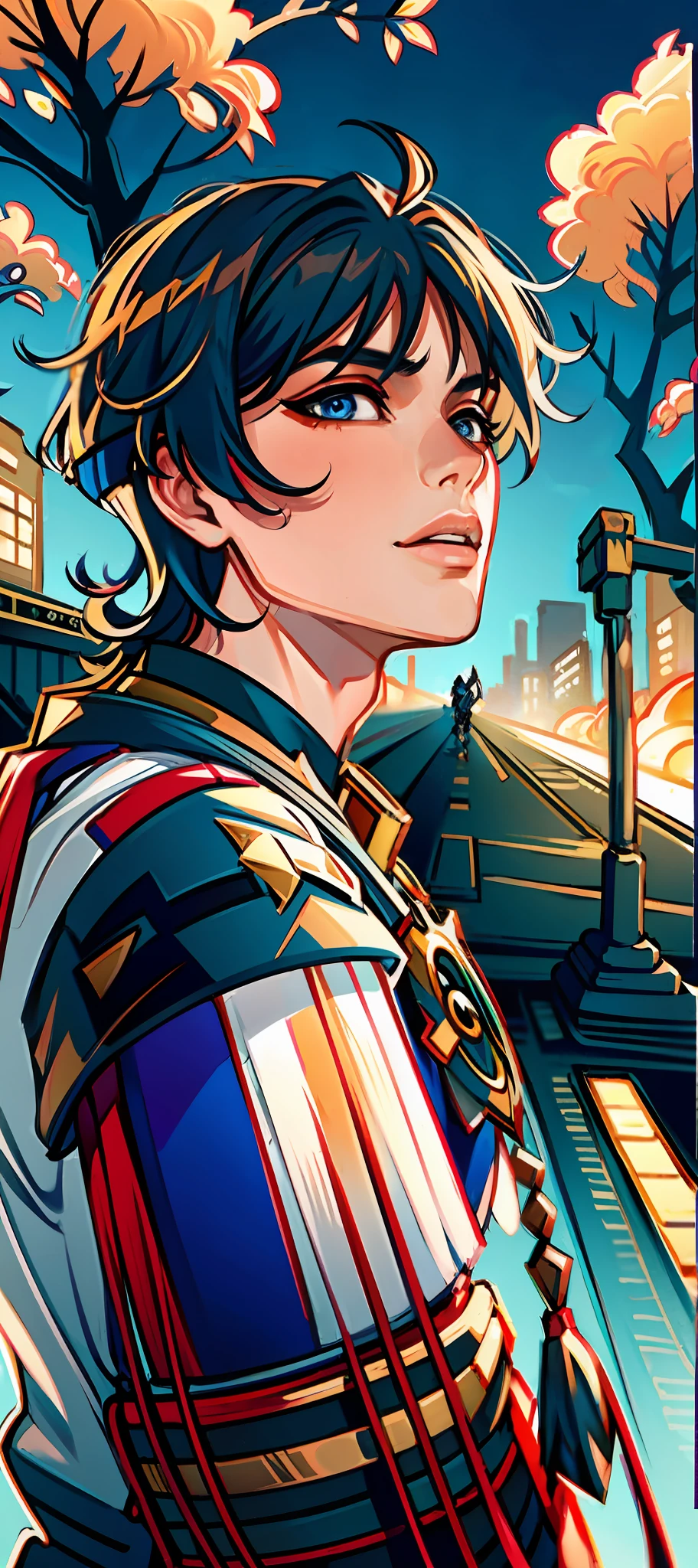 (masterpiece),(best quality:1.0), (ultra highres:1.0), detailed illustration, 8k, anime, masterpiece, wearing a hat, detailed hat, wide hat, wide round wanderer hat, best quality,(wanderer:1.2), letterboxed, scaramouche (genshin impact), 1boy, male focus, solo, outdoors, cloud, standing, leaf, sky, hand on headwear, vest,(kbxll:0.5)