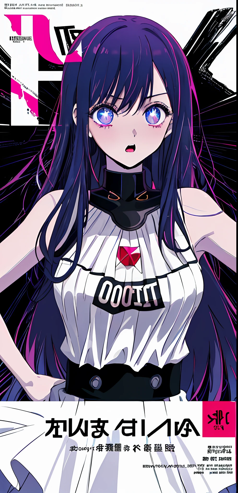 (((dramatic))), (((gritty))), (((intense)))) The movie poster features as the central character. She is shy in the center of the poster, wearing idol outfit, and a determined expression on her face. The background is dark and gritty, with a feeling of drunkenness. The text is bold and eye-catching, with catchy slogans that add to the overall drama and excitement. The color palette is dominated by dark colors, dotted with bright colors, giving the poster a dynamic and visual impact, tachi-e (magazine:1.3), (cover-style:1.3), fashionable, vibrant, outfit, posing, front, colorful, dynamic, background, element, confident, expressive, holding, statement, attachment, majestic, coiled, around, touch, scene, text, cover, bold, eye-catching, title, fashion, font, catchy, title, bigger, eye-catching, modern, trendy, focused, stylish, 1 girl, long hair, large breast,