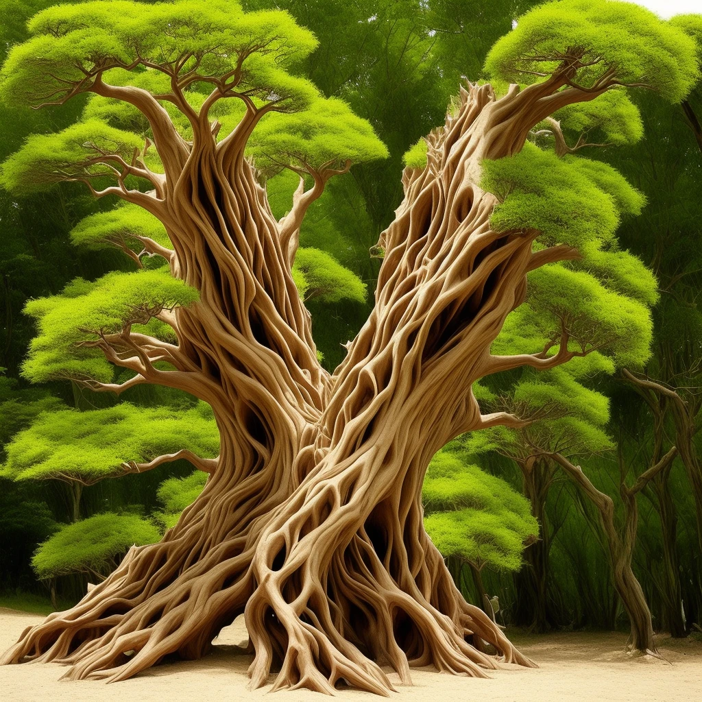 Dragon's tooth tree, anthill, luminous, moth, fantasy