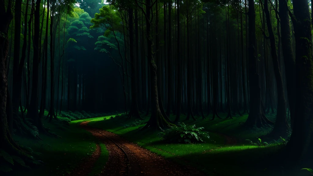 Forest, rainfall, emerald green, high quality wallpaper
