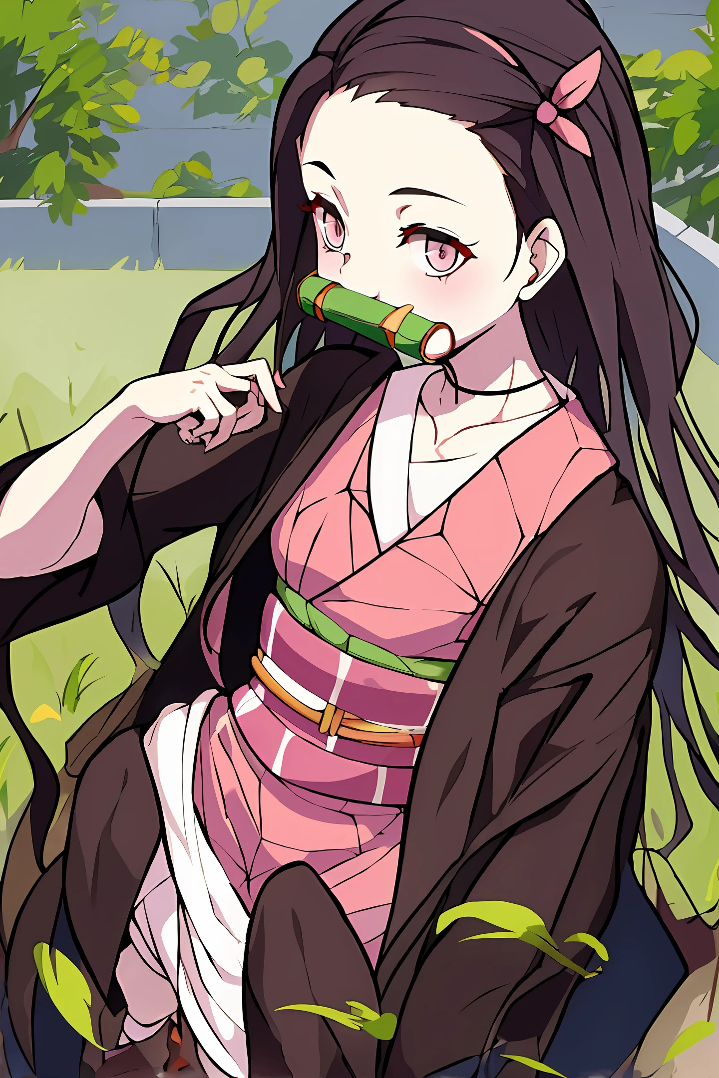 anime girl with poha in her mouth