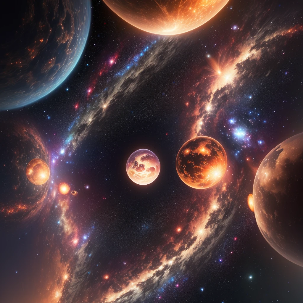 Masterpiece, best quality, high quality, highly detailed CG unity 8k wallpaper, depth of field, HDR, photorealistic, highly detailed, intricate, high detail, universe, space, galaxy, stars, planets, astronomy, universe, celestial body, nebula , black hole, solar system, cosmic rays, supernova, deep space, astronomical object