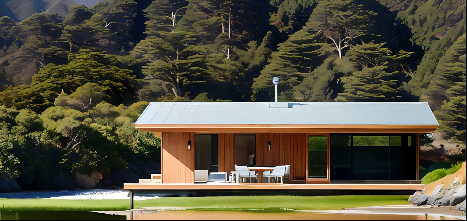 a small home on dynamic Big Sur by a dynamic Lake- studio colour