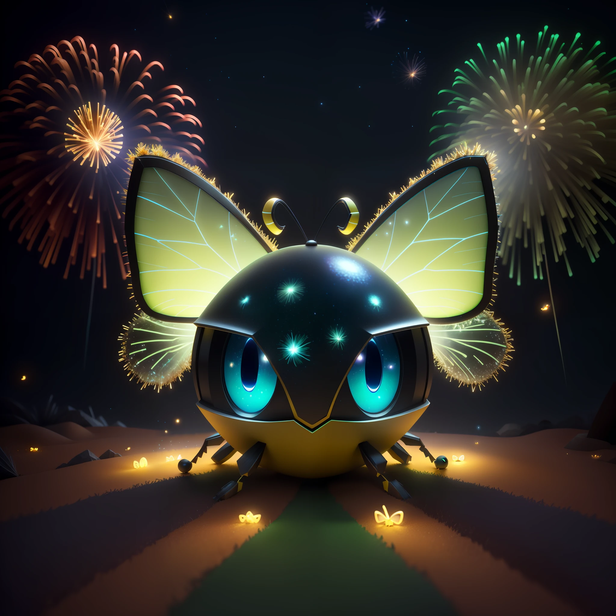 V-Ray, Arnold, RenderMan, Blender Cycles, Octane Render and LuxRender,
Cute anthill, starry night, birthday party, fireworks, light fireworks, mechanical fireflies, bright fireflies, green fireflies, complex metamorphosis 3d render, rendered illustration, mechanical butterfly, beautiful composition 3-d 4 k, fireflies and lunar rays ant