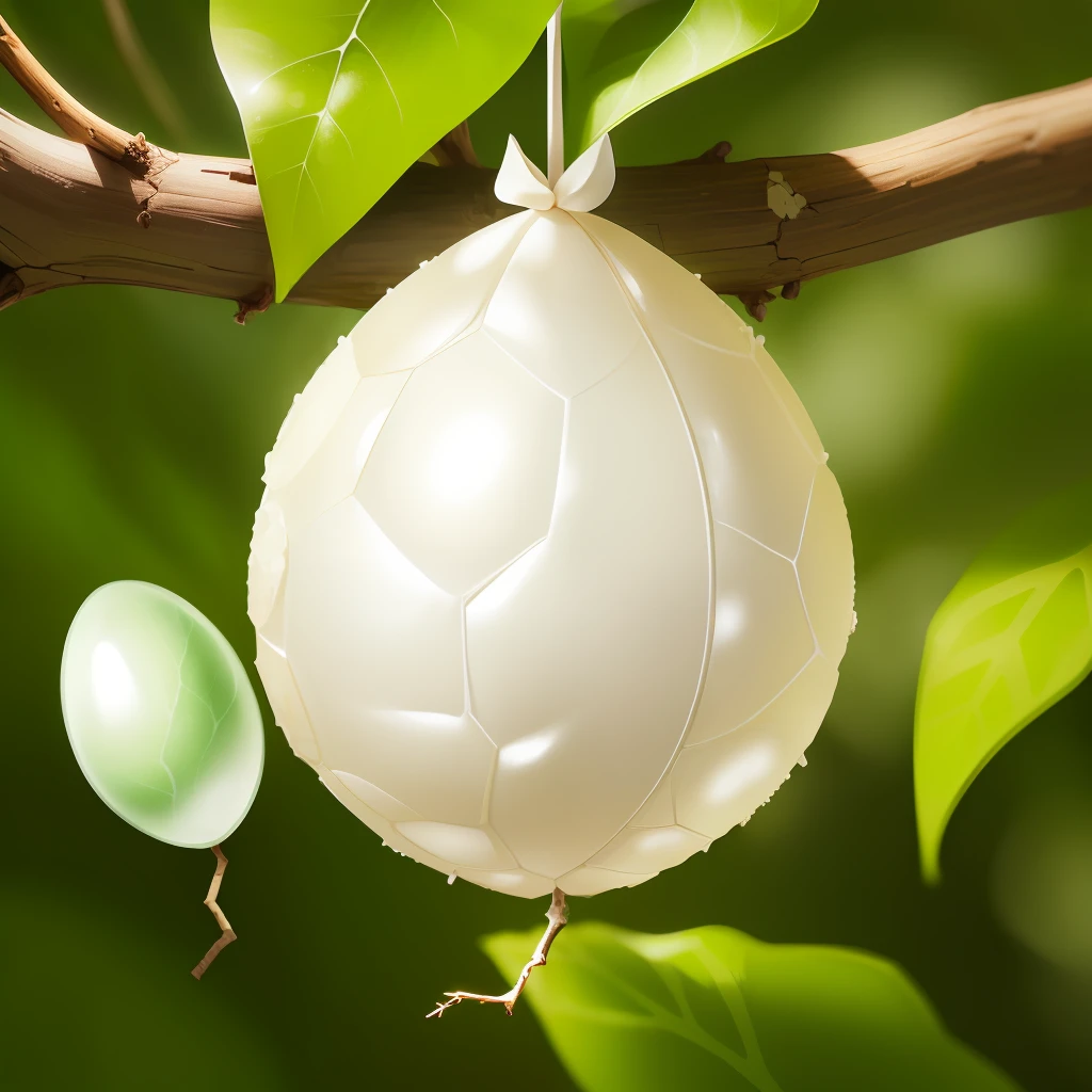 a foamy insect egg sack attached to a branch
