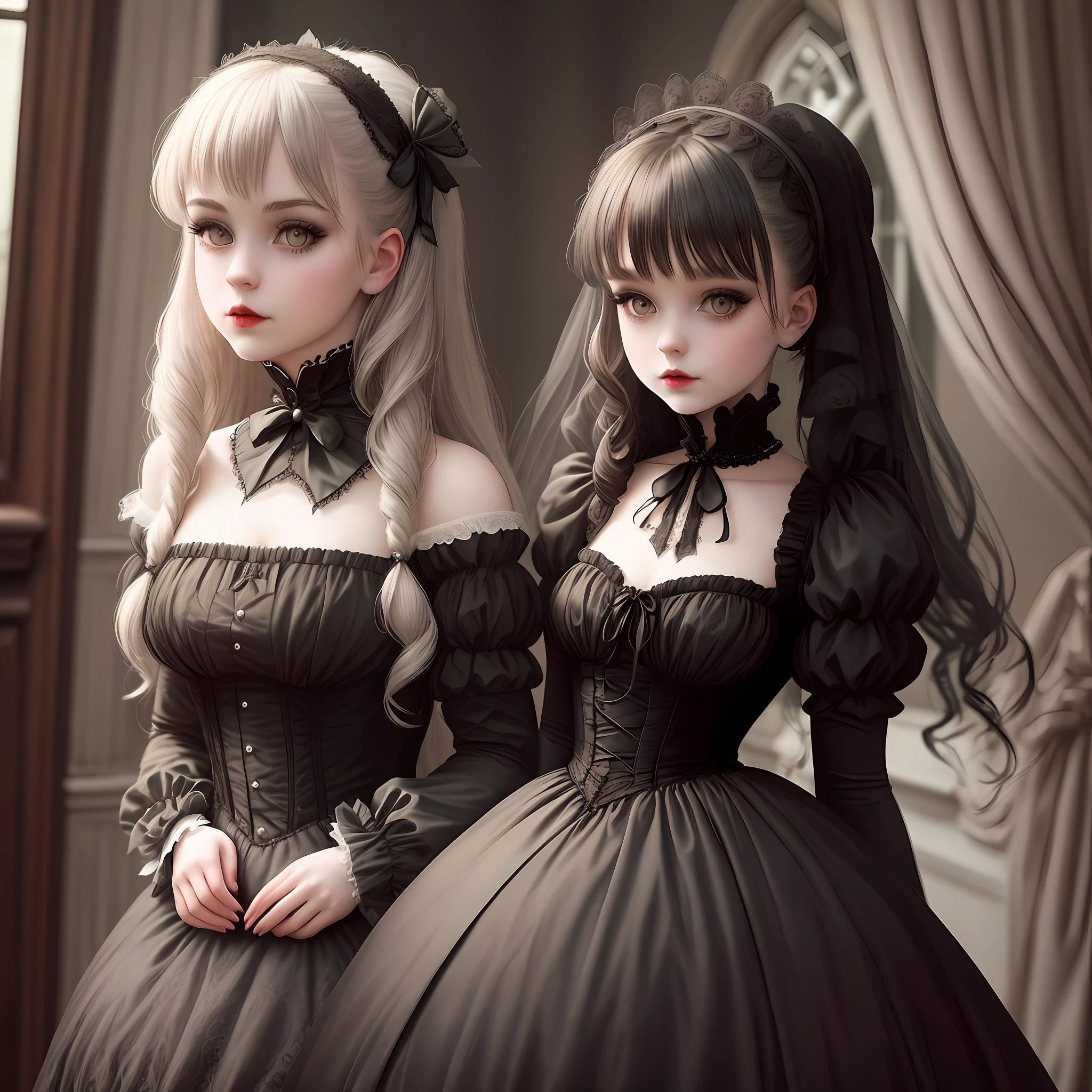 Gothic girl, Victorian era style, modern, aesthetic, pinterest
