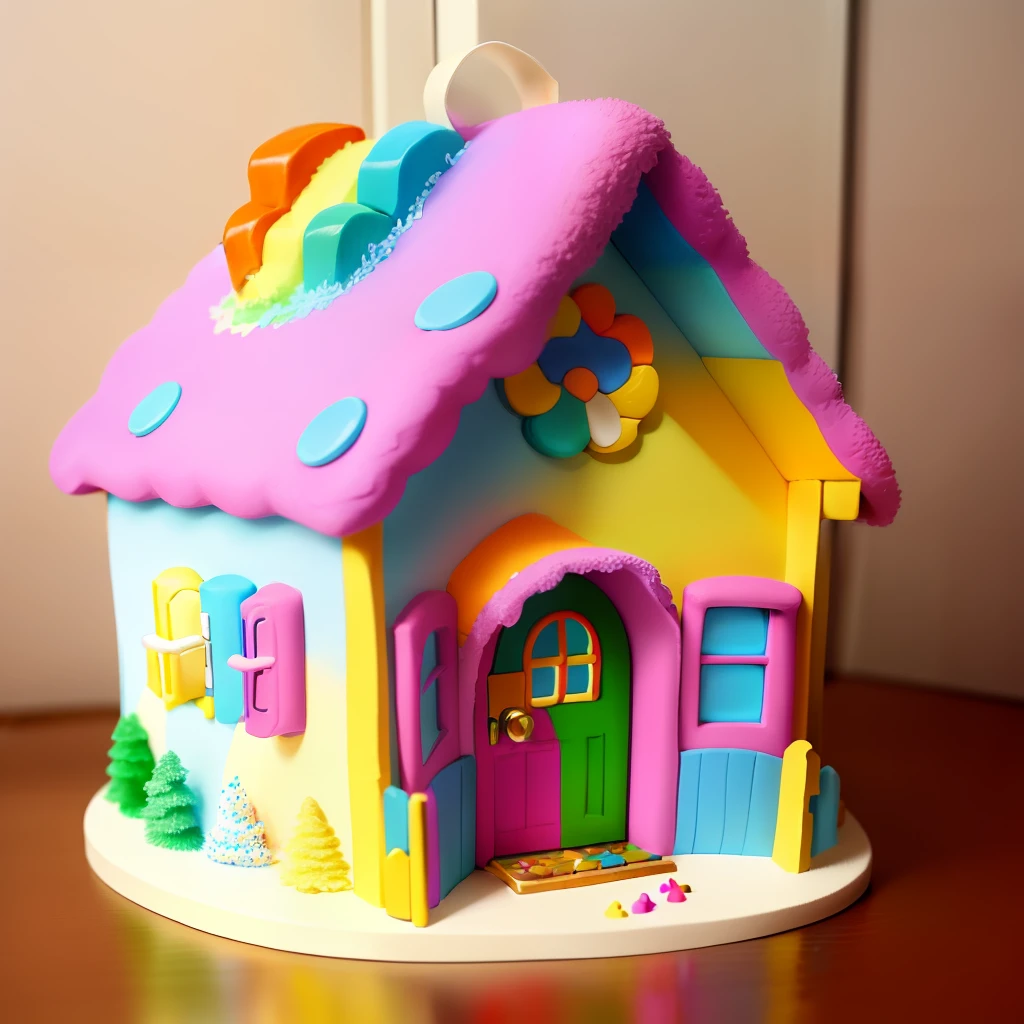 pretty rainbow hill house for ants, cute door, sprinkles on top