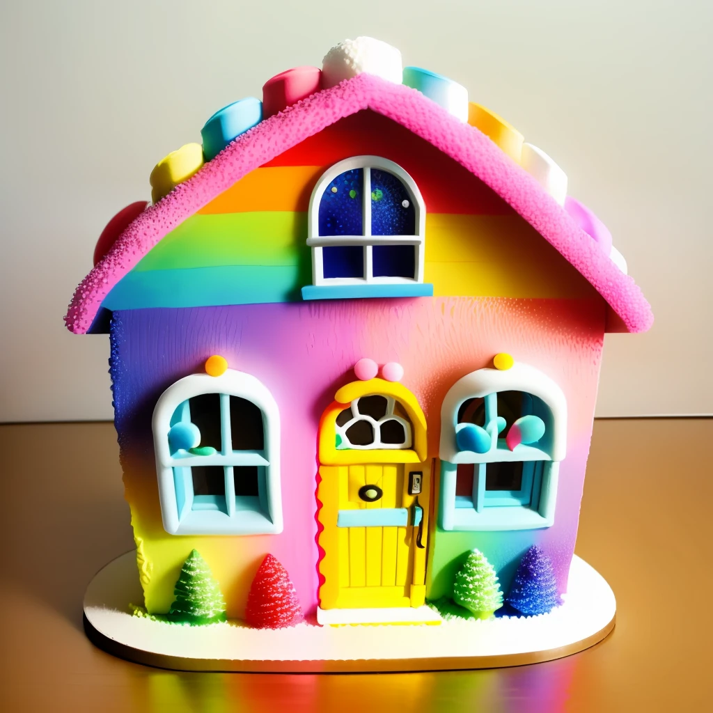 pretty rainbow hill house for ants, cute door, sprinkles on top