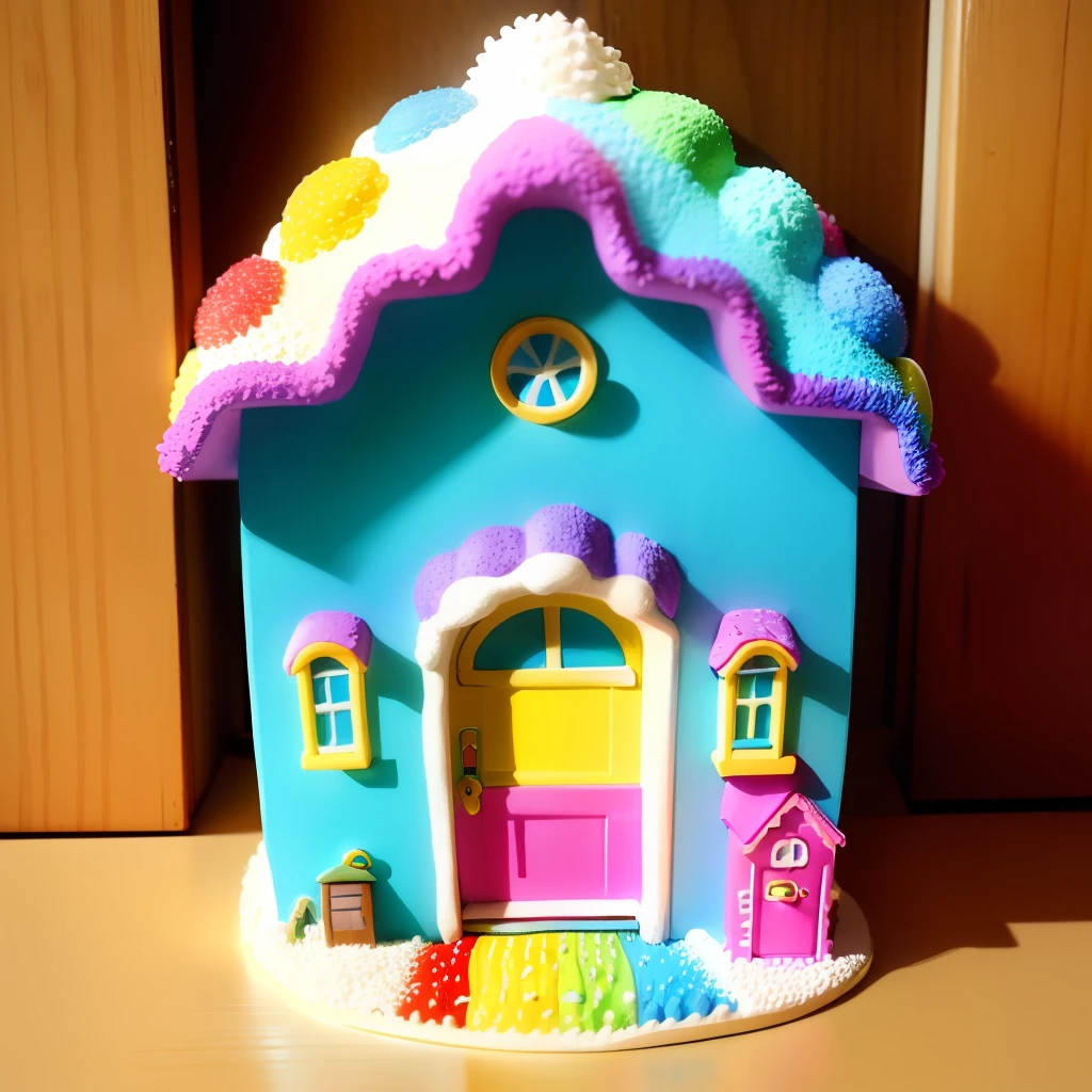 pretty rainbow hill house for ants, cute door, sprinkles on top