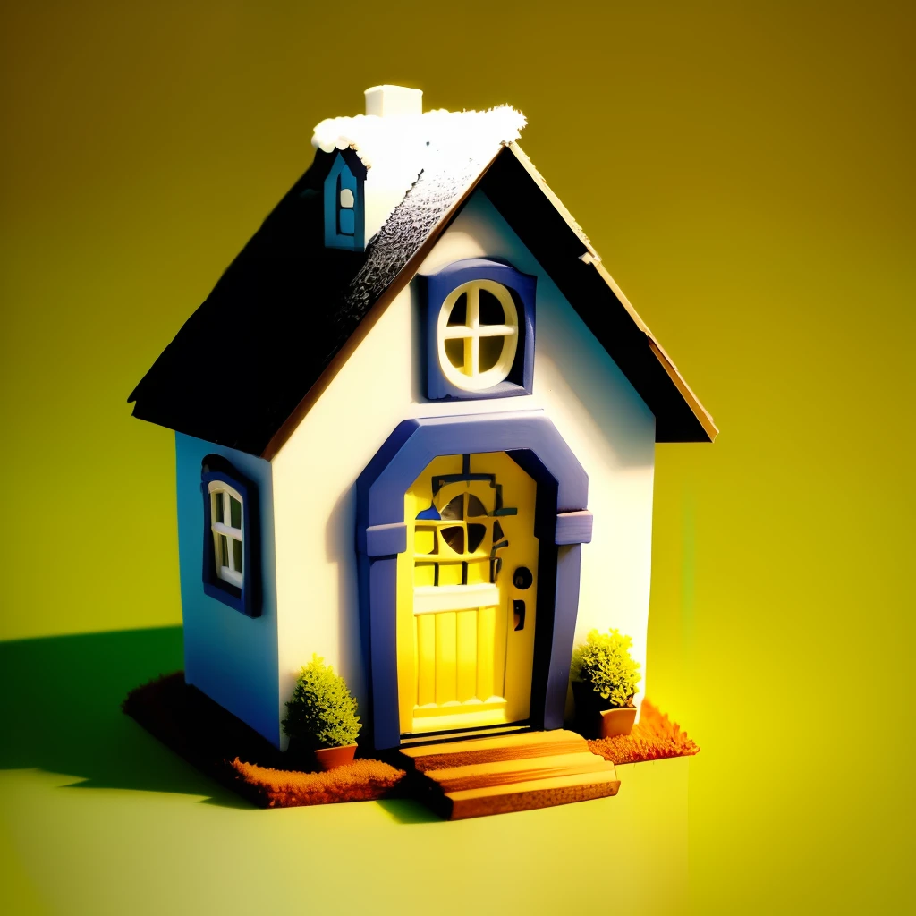 pretty house for ants, cute door, ears on the roof
