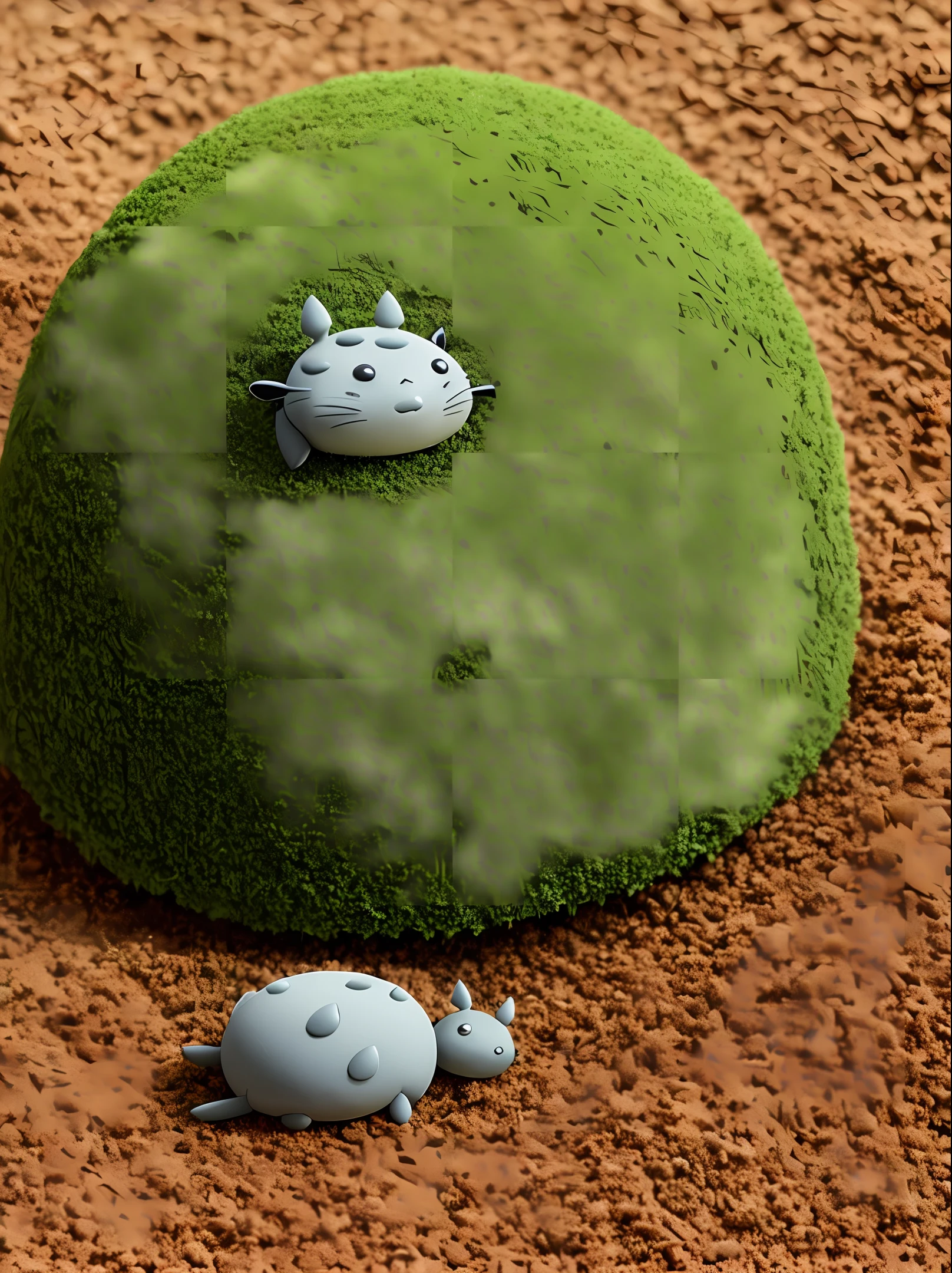 an anthill that looks like a sleeping Totoro