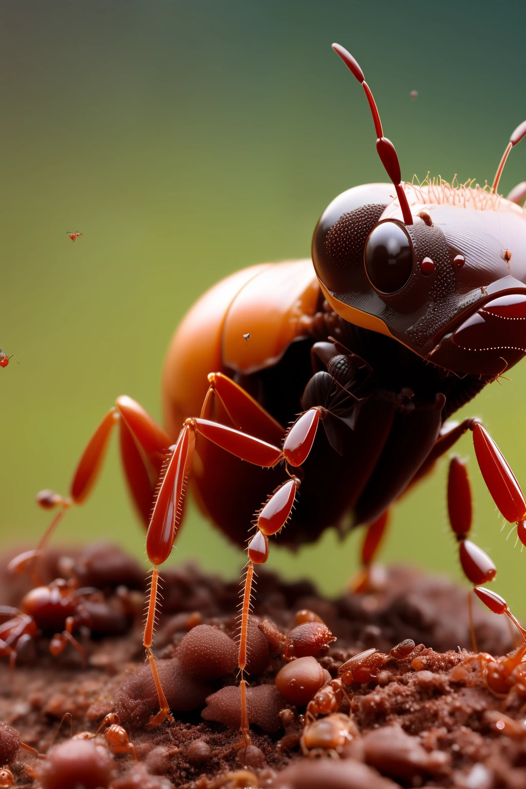 Anthill skin, with ants and insect 4k