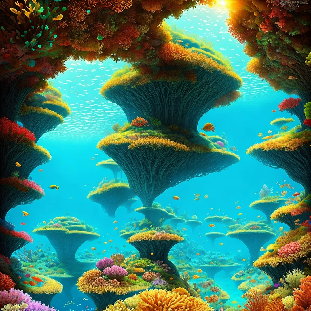 epic ruined underwater greek atlantic subway as anthill, vivid, fantasy, art