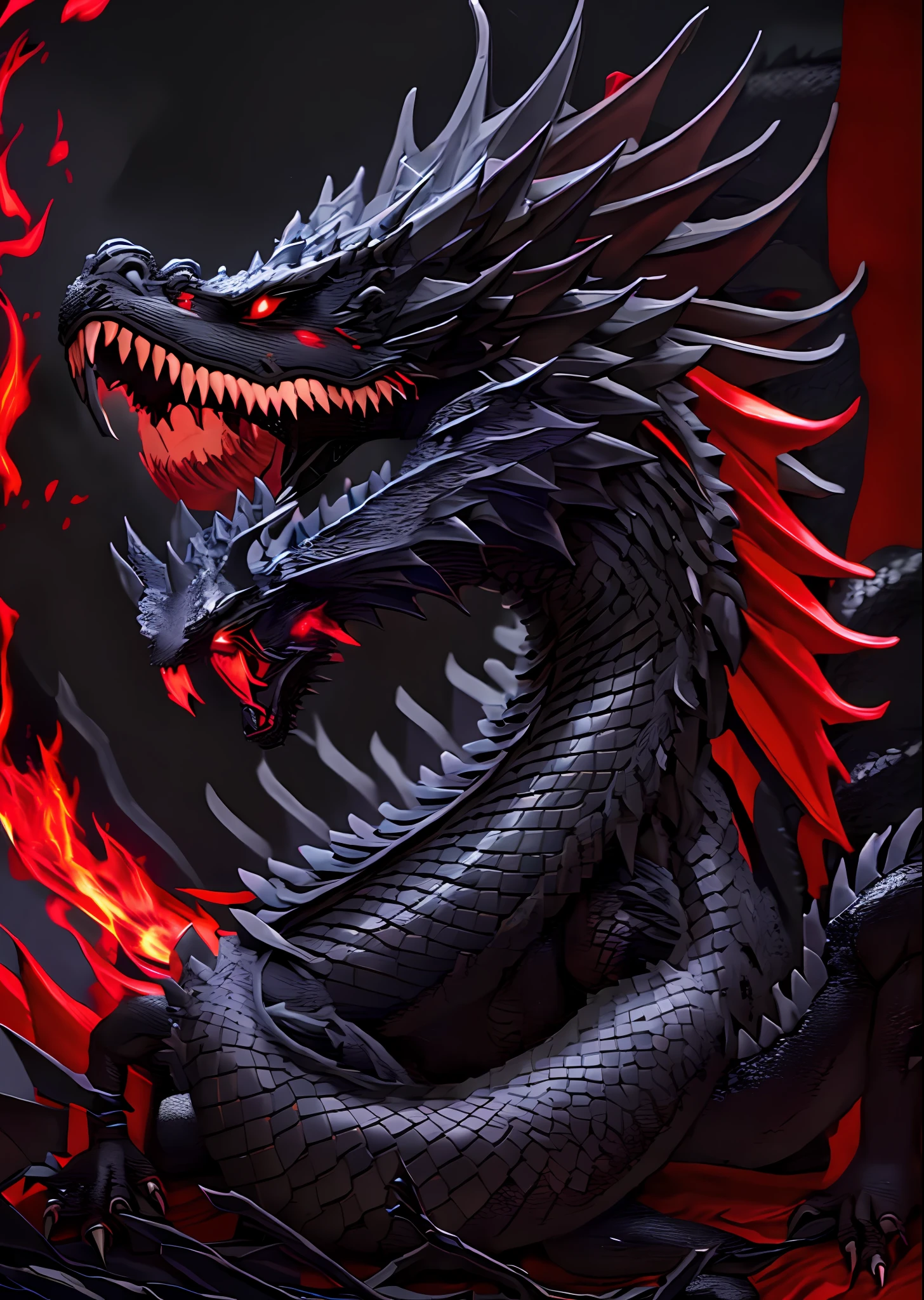 Shining black dragon