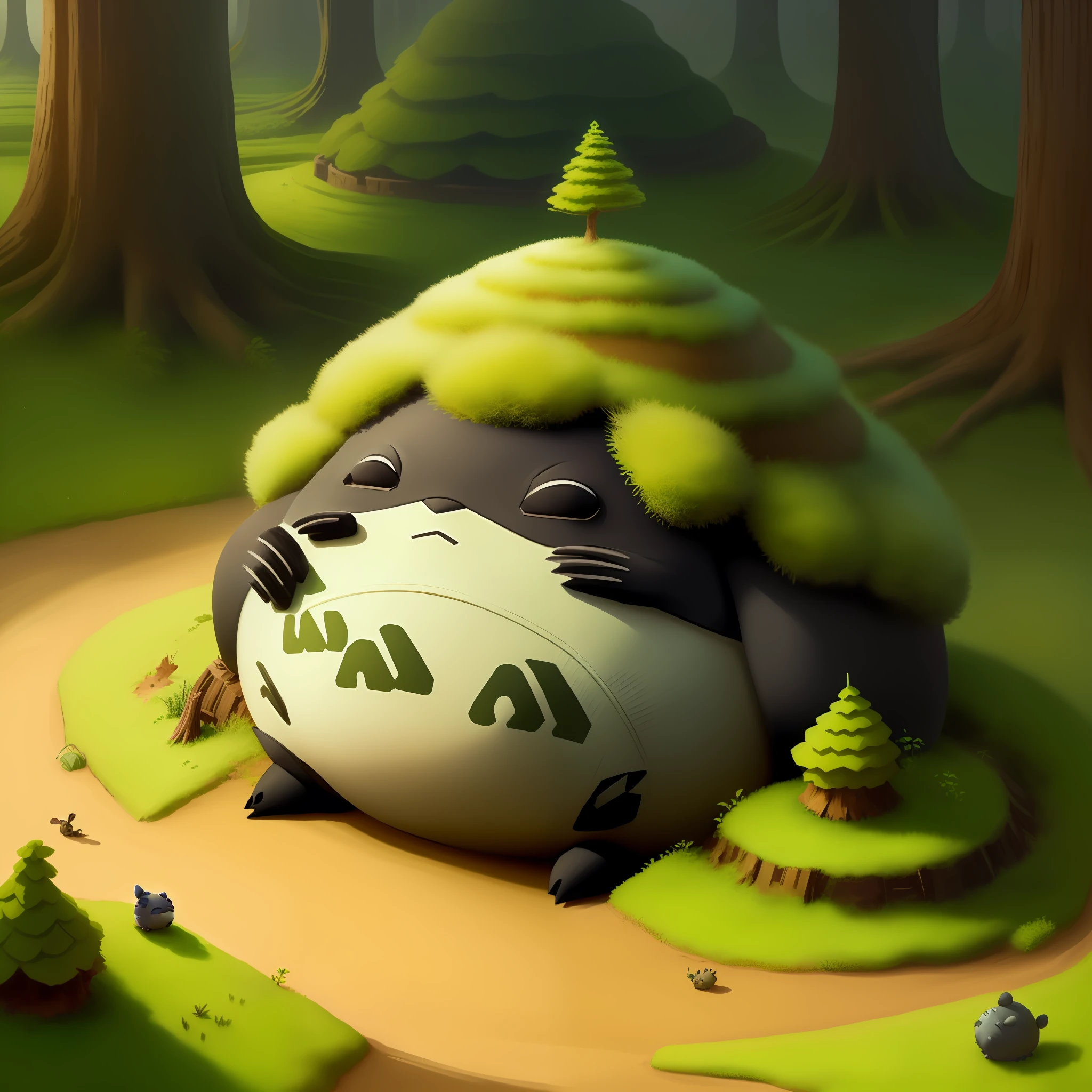 an anthill that looks like a sleeping Totoro