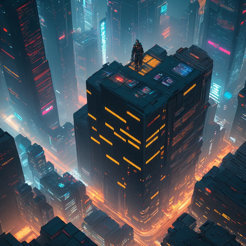 a human,style cyberpunk, minimalist, Americana, fine art, aerial view, Simulation, Lo-fi, Digital painting, multi colors, Unworldly, infrared lighting, Ultra-realistic, highly detailed, PBR materials, Unity engine, volumetric lighting, 8k