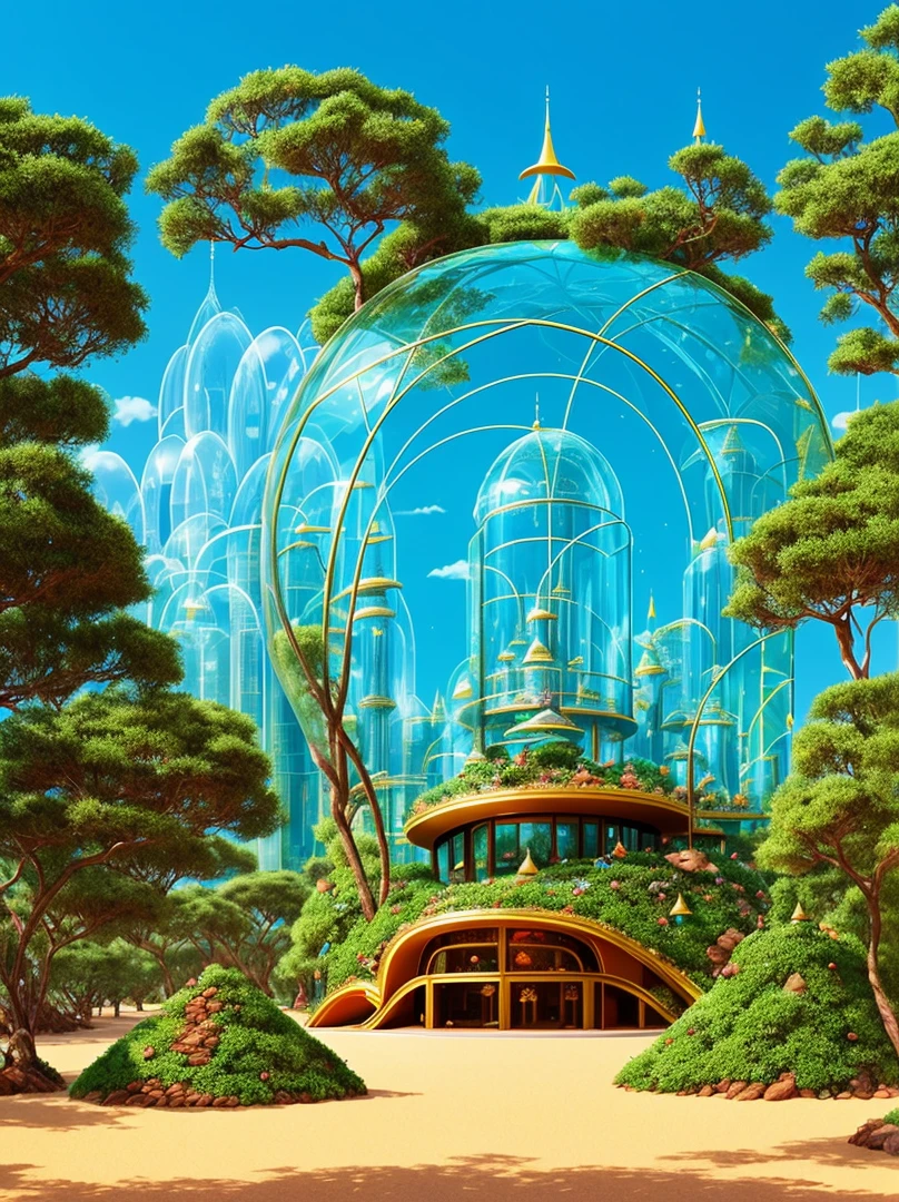 anthill looking like a glass palace in Disney style