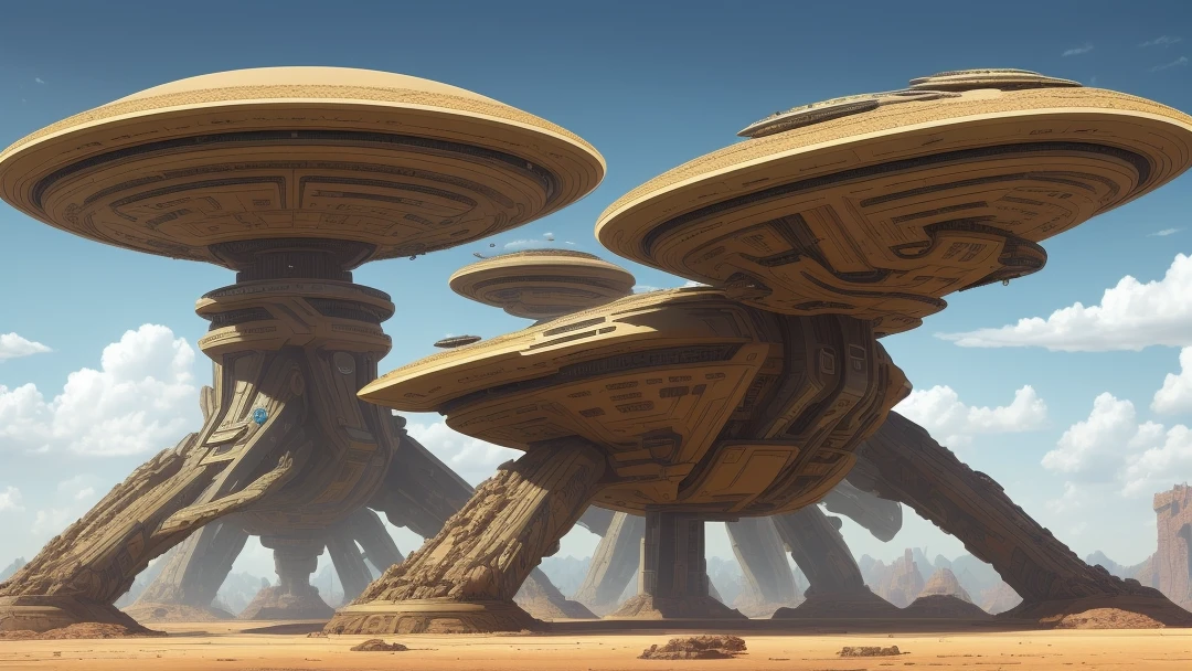 an anthill city hovering off the ground, futuristic, science fiction