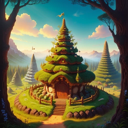 detailed anthill in fairy tale style